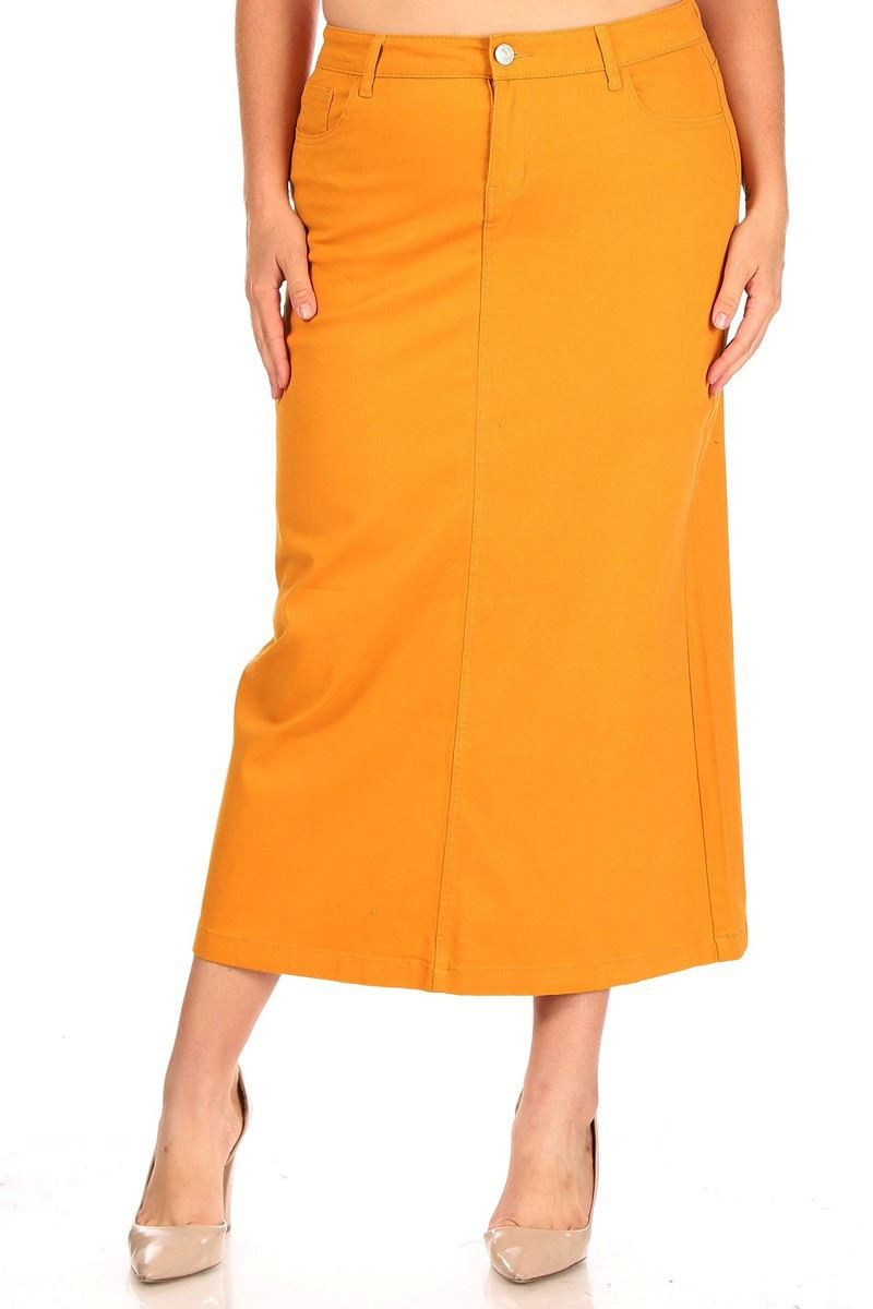 Denim Long Skirt Plus Size