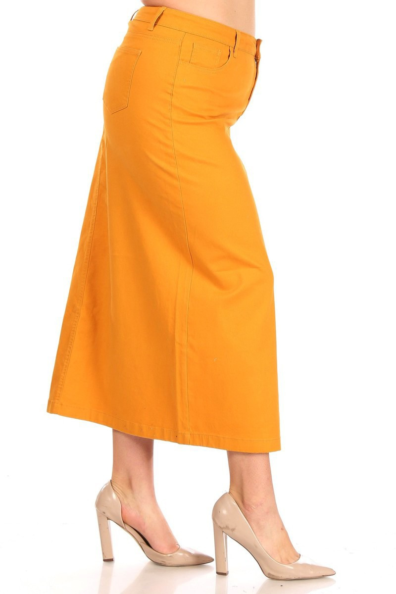 Denim Long Skirt Plus Size
