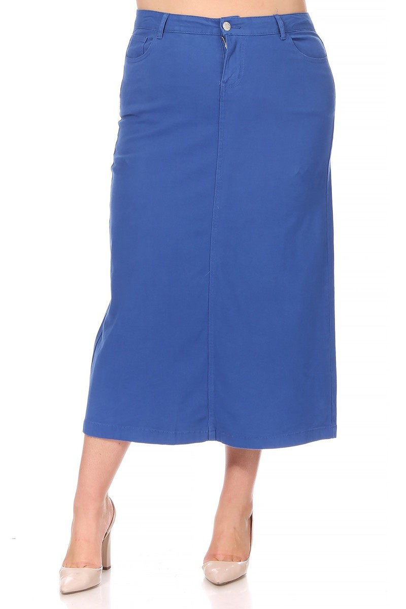 Denim Long Skirt Plus Size