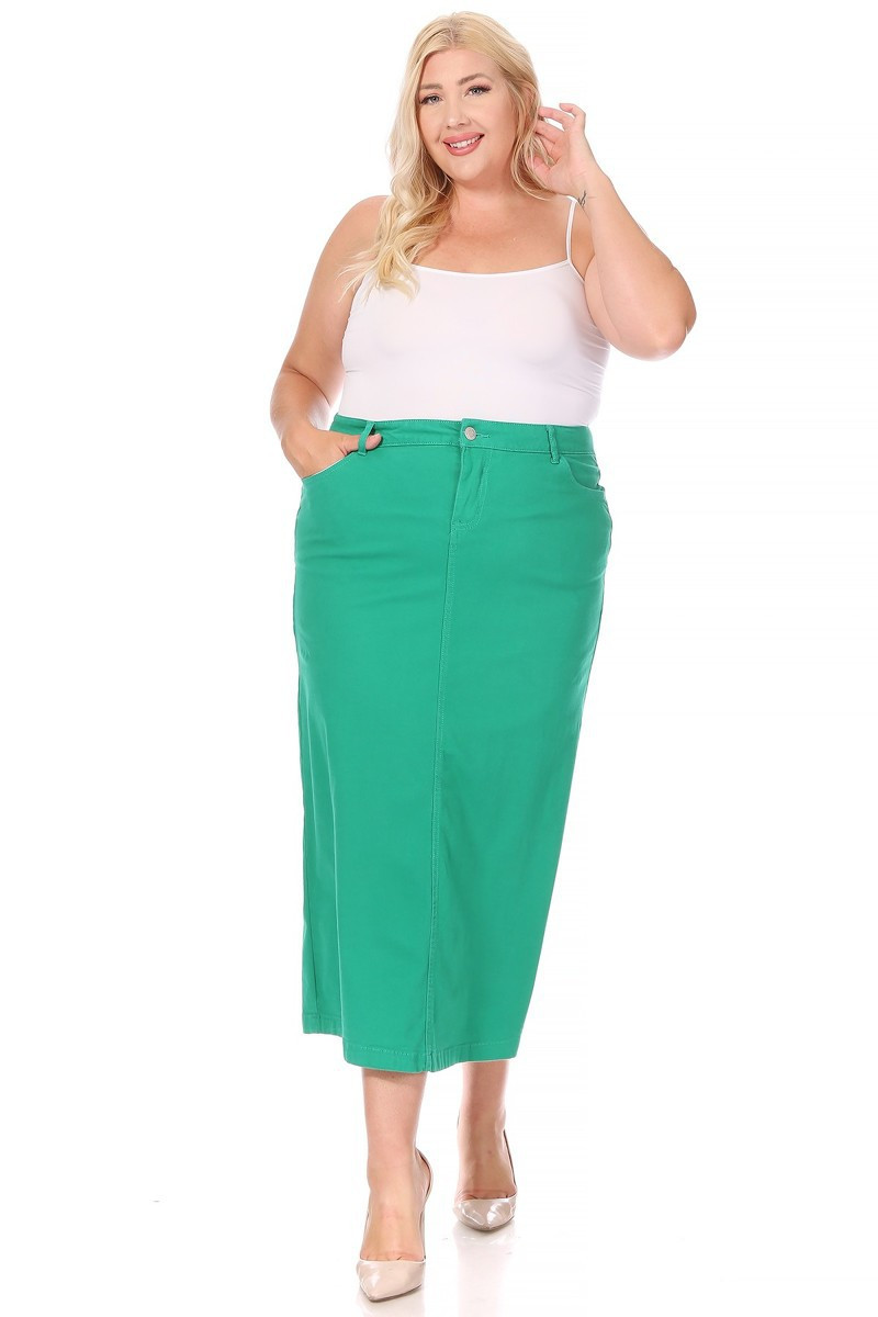 Denim Long Skirt Plus Size