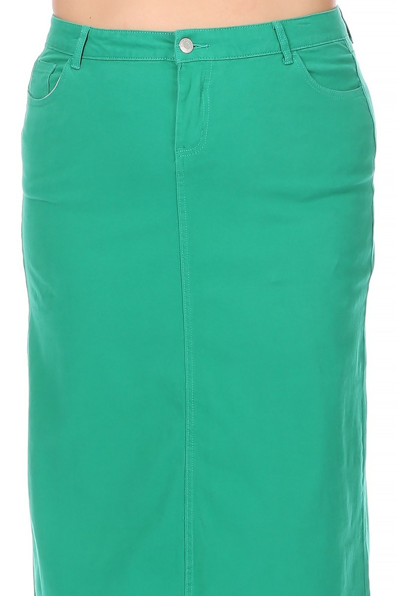 Denim Long Skirt Plus Size
