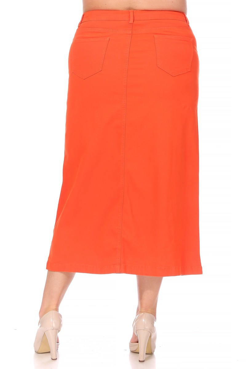 Denim Long Skirt Plus Size