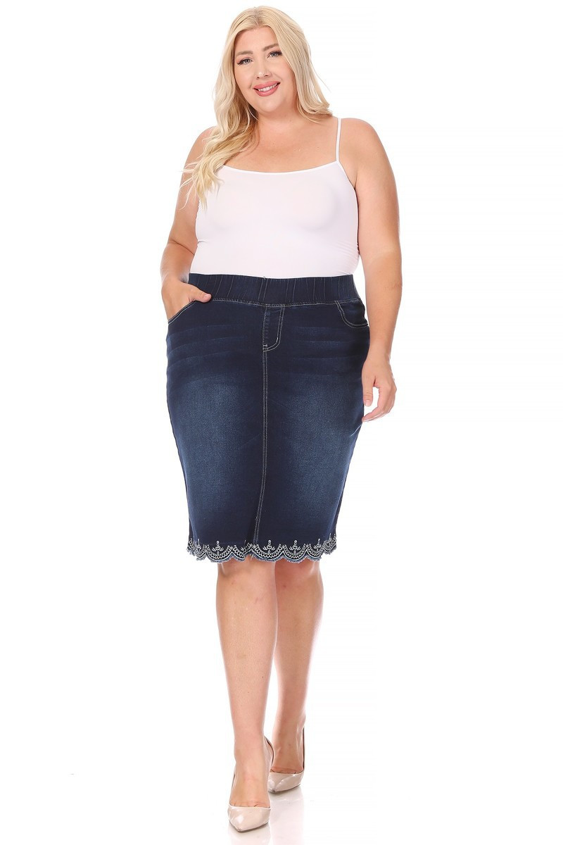 Denim Skirt Plus Size