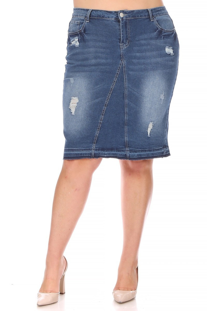 Denim Skirt Plus Size