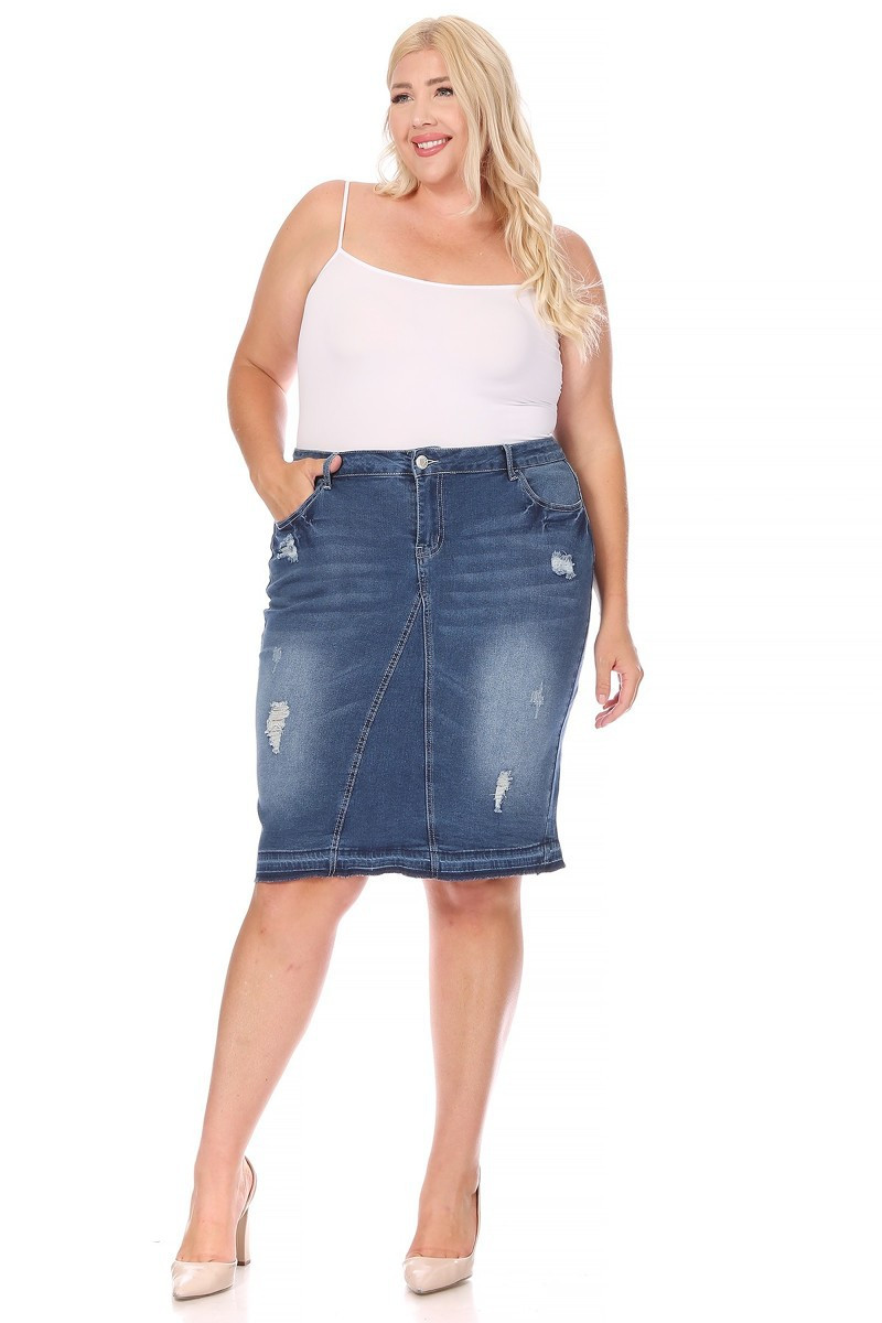 Denim Skirt Plus Size