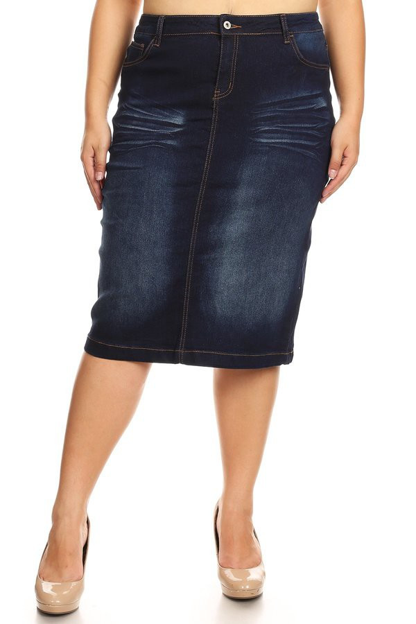 Denim Skirt Plus Size