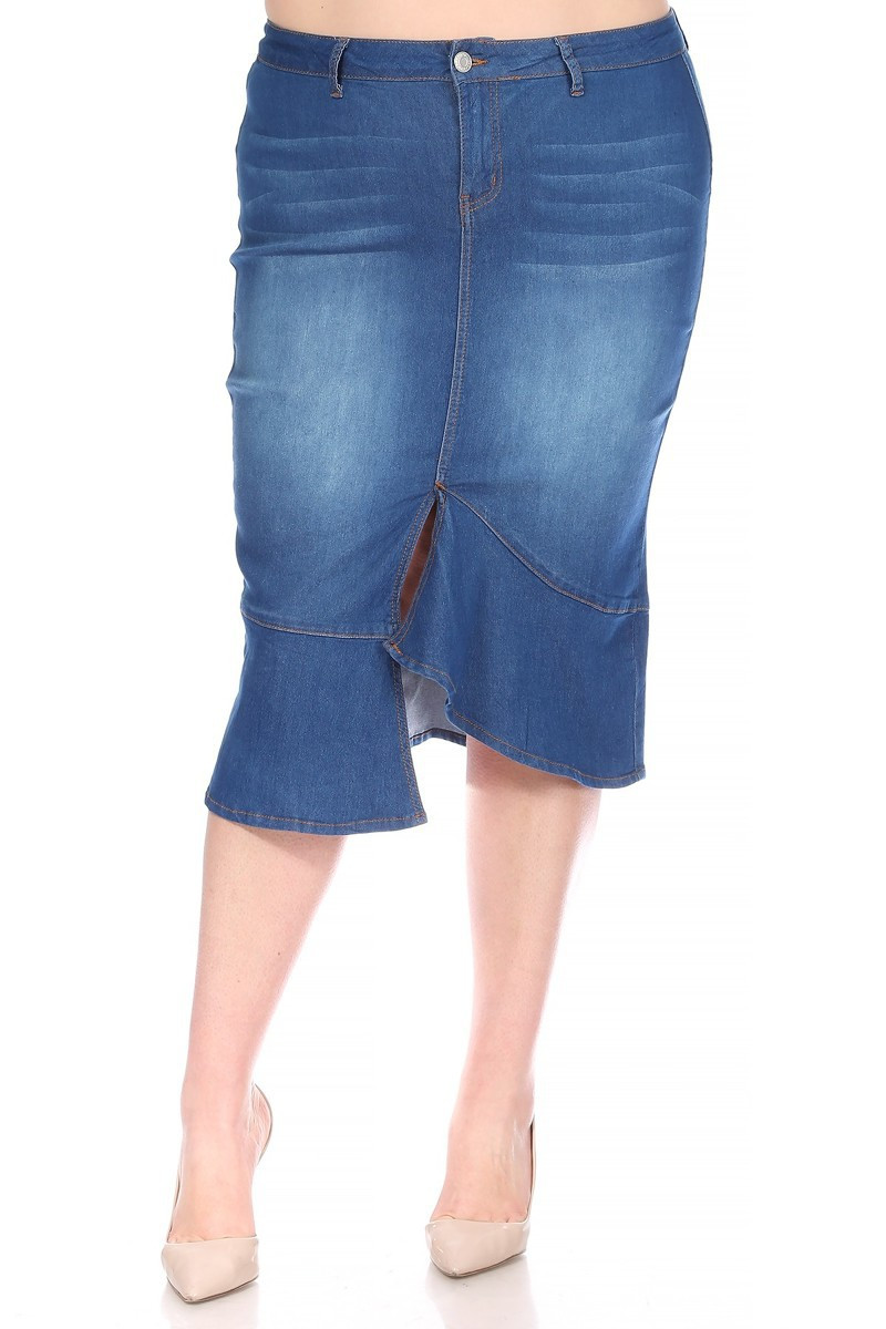 Denim Skirt Plus Size