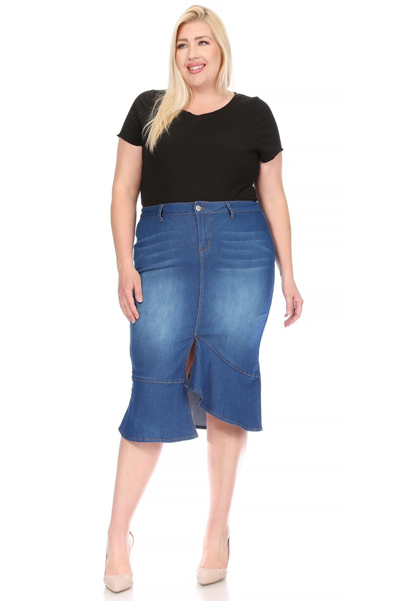Denim Skirt Plus Size