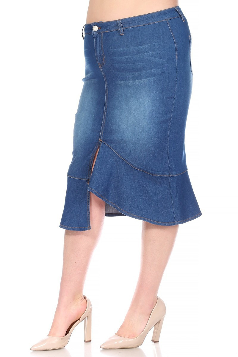 Denim Skirt Plus Size