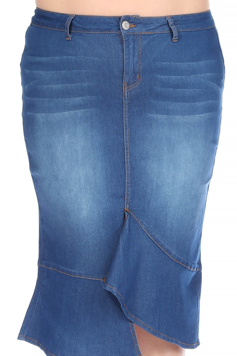 Denim Skirt Plus Size