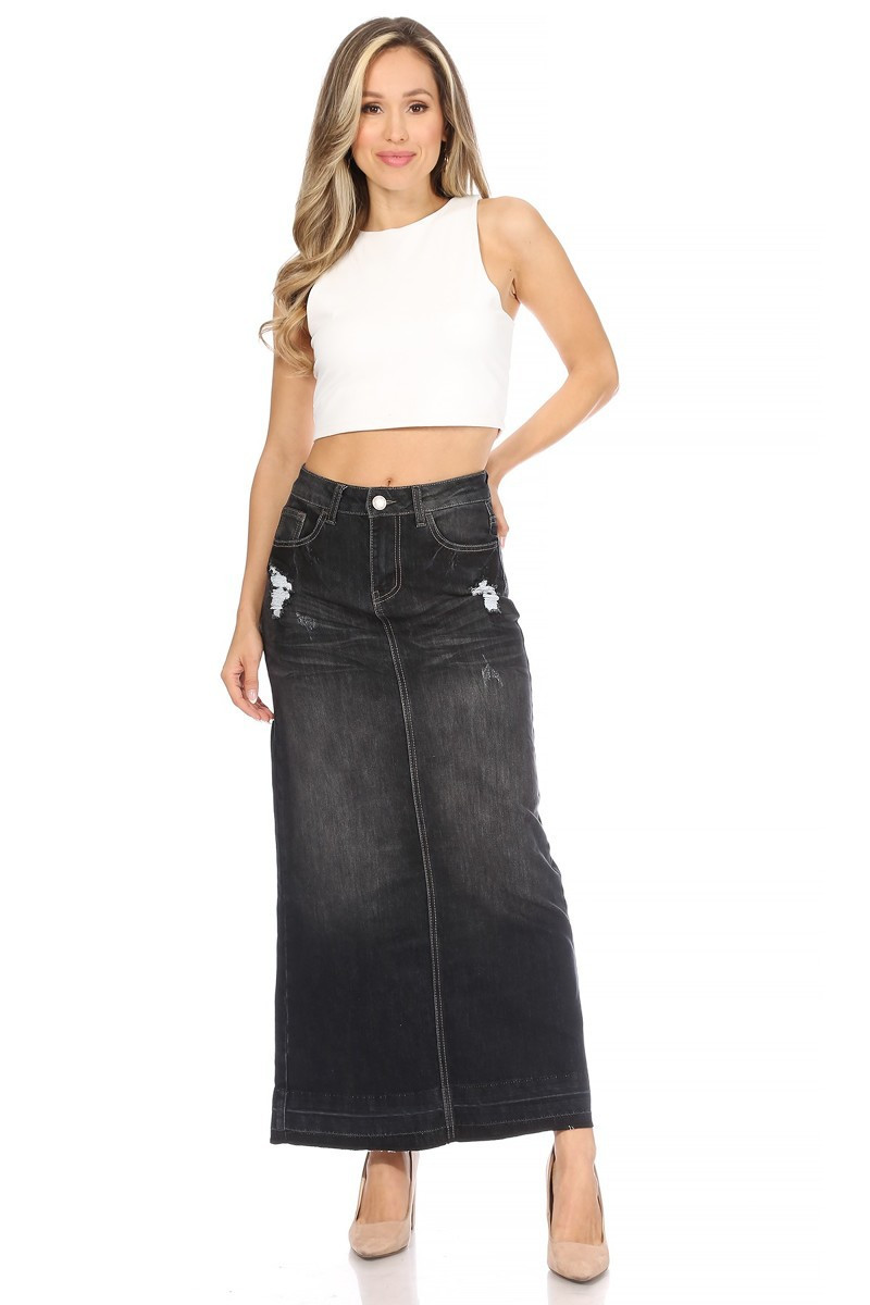 Denim Long Skirt