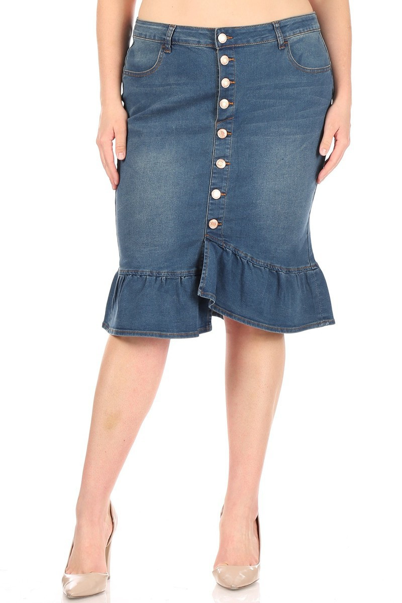 Denim Skirt Plus Size