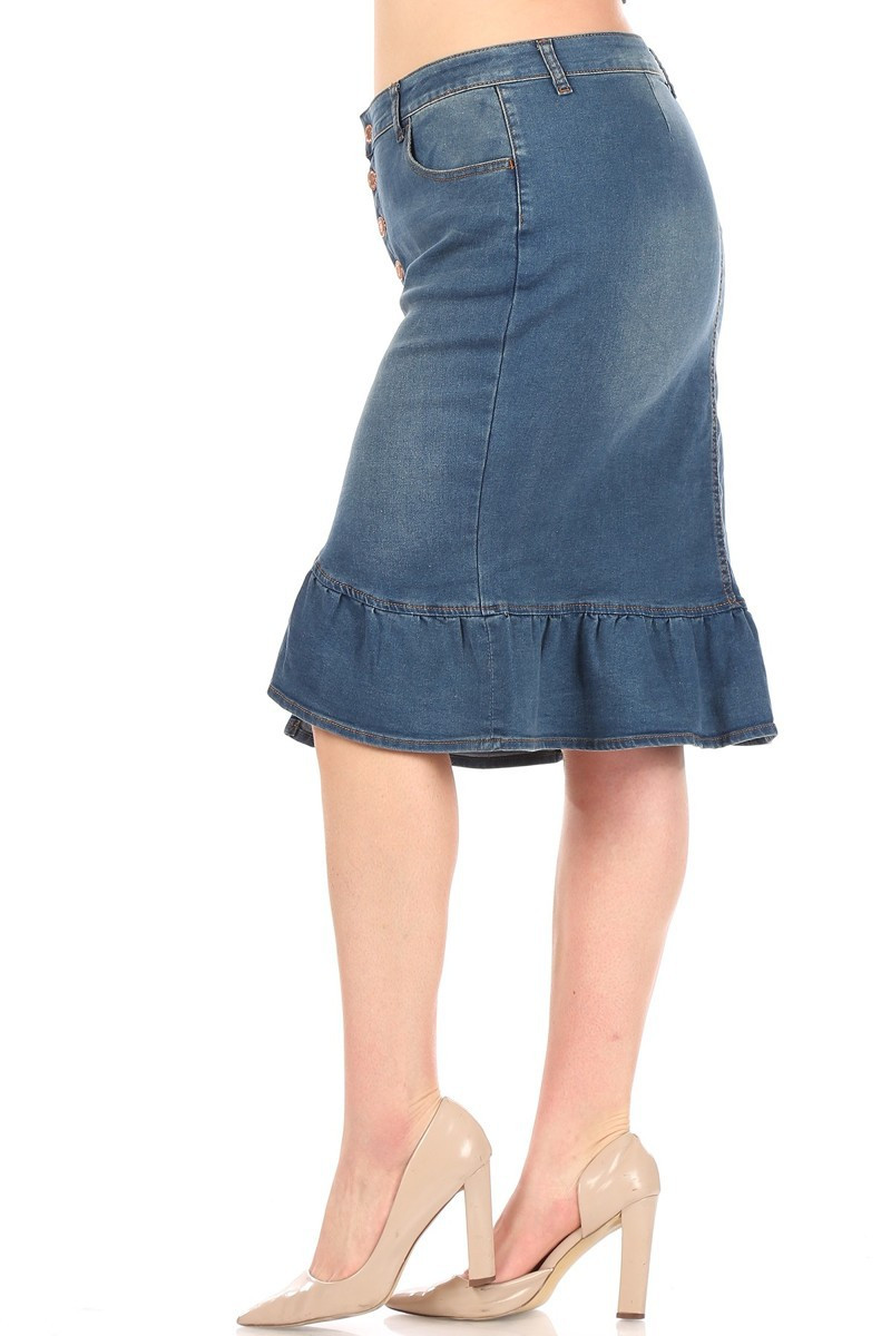 Denim Skirt Plus Size