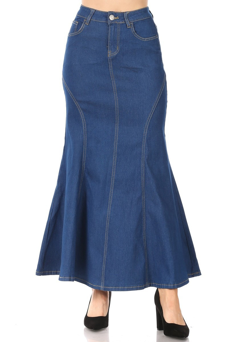 Denim Long Skirt