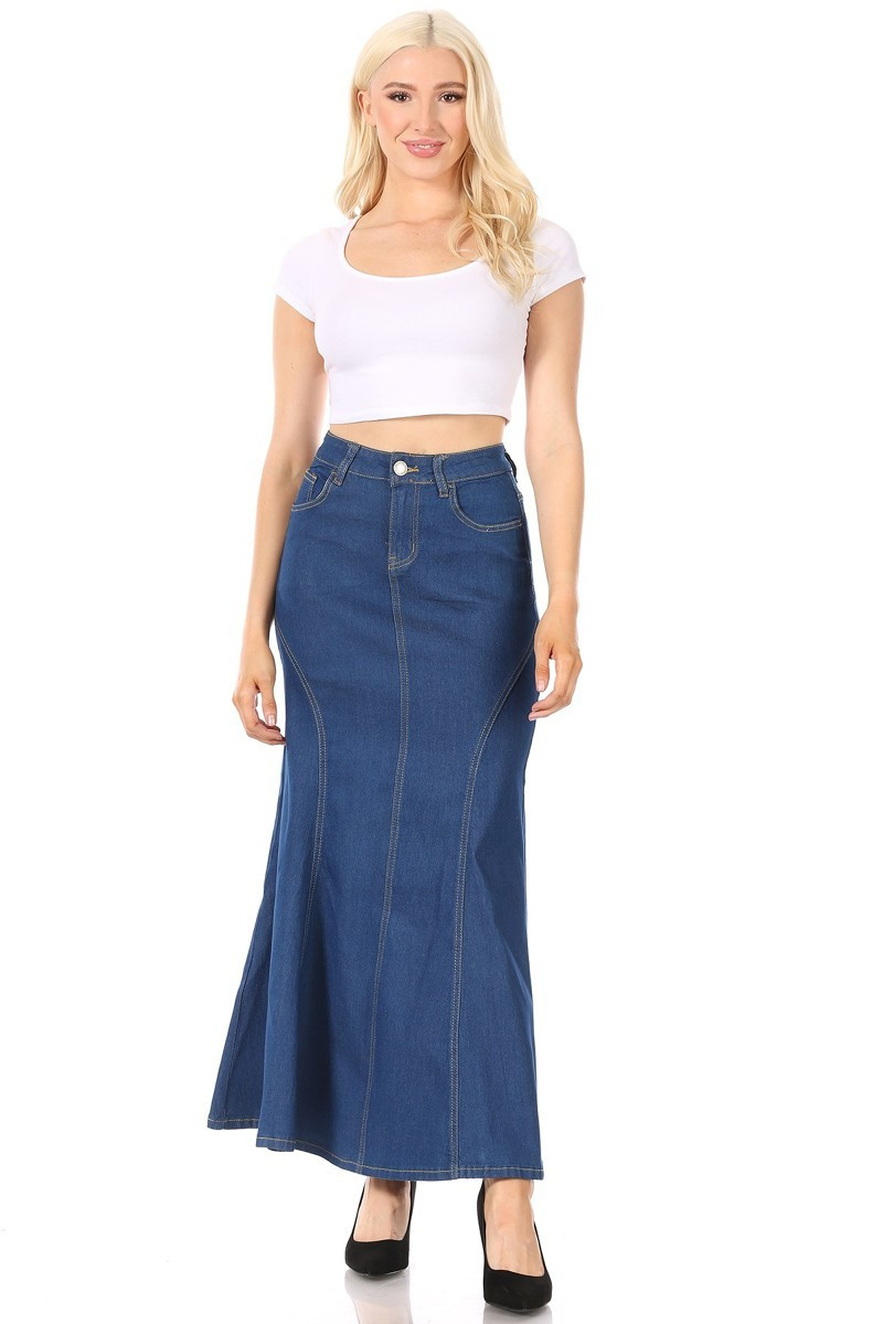 Denim Long Skirt
