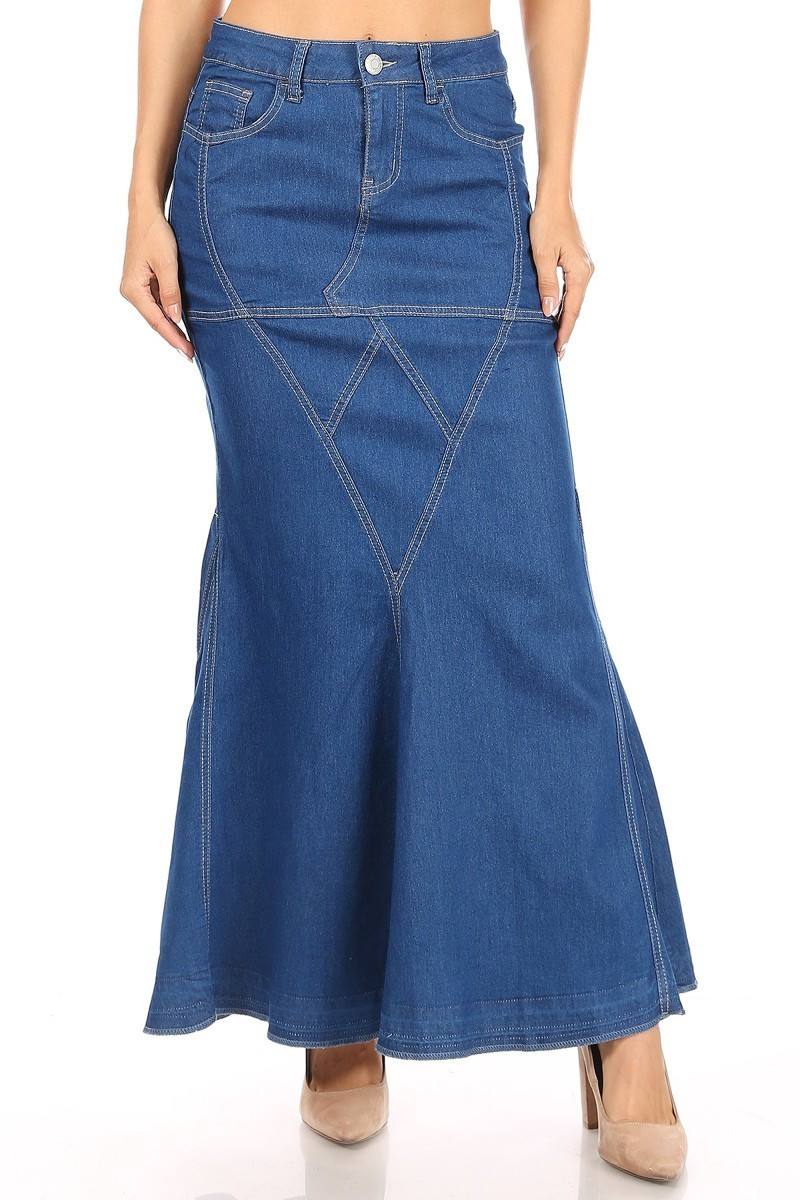 Denim Long Skirt