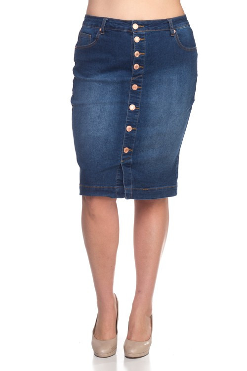 Denim Skirt Plus Size