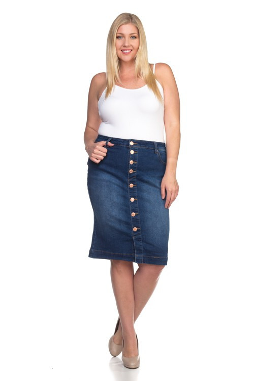 Denim Skirt Plus Size