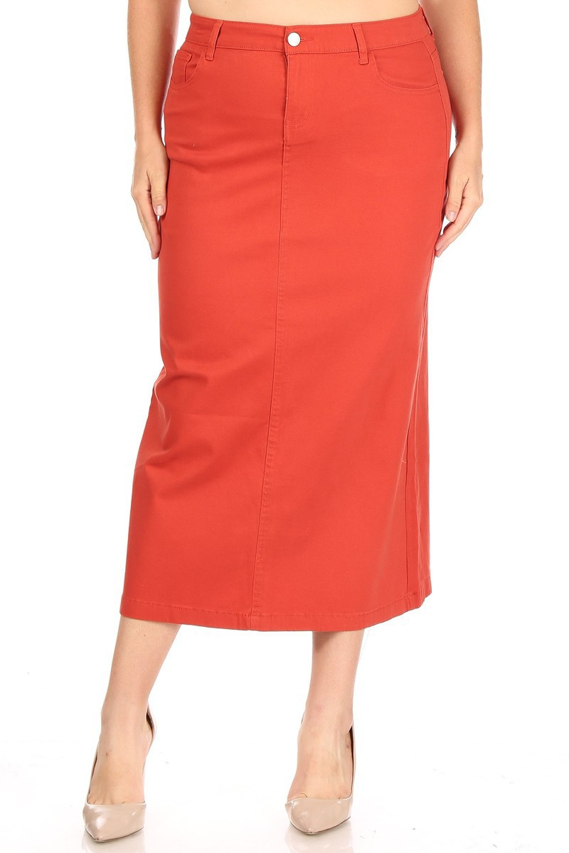 Denim Long Skirt Plus Size
