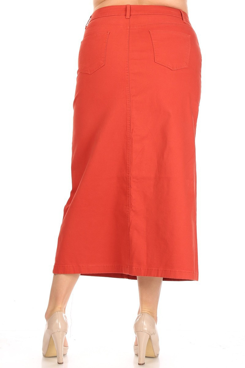 Denim Long Skirt Plus Size