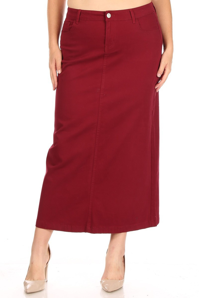 Denim Long Skirt Plus Size