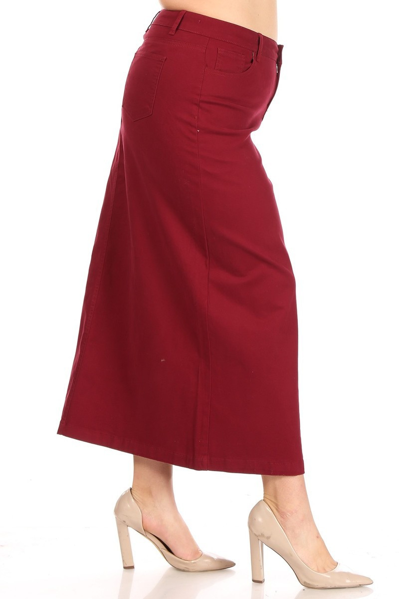 Denim Long Skirt Plus Size