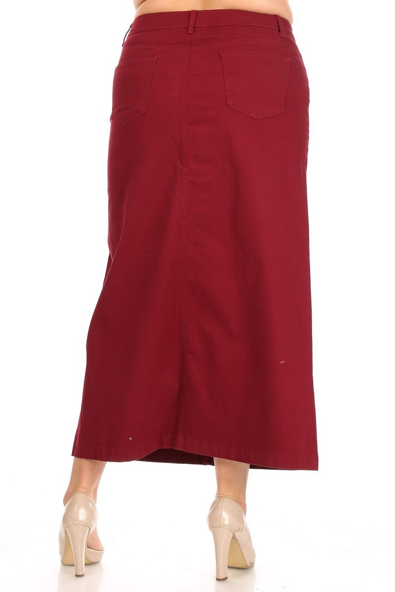 Denim Long Skirt Plus Size