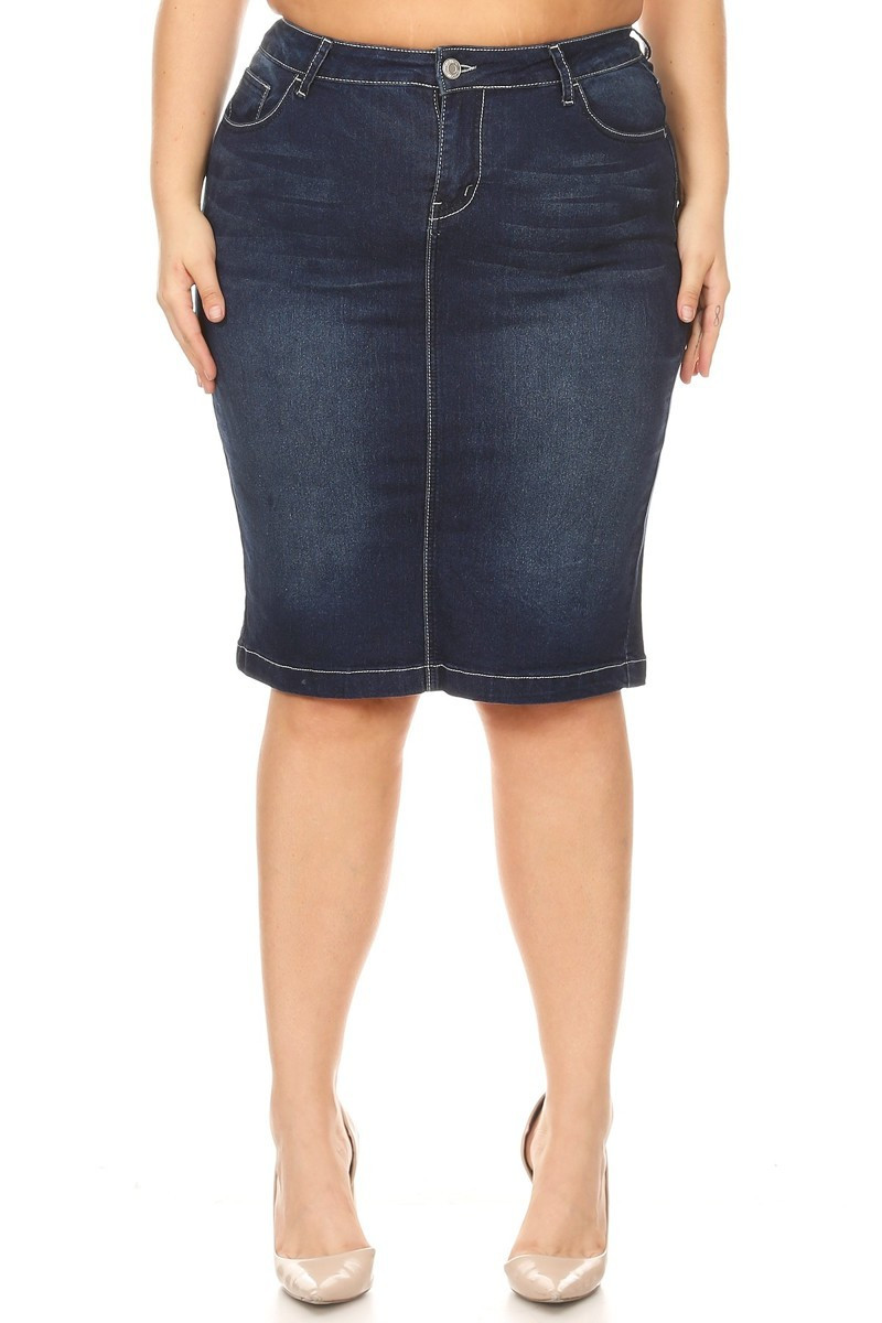 Denim Skirt Plus Size