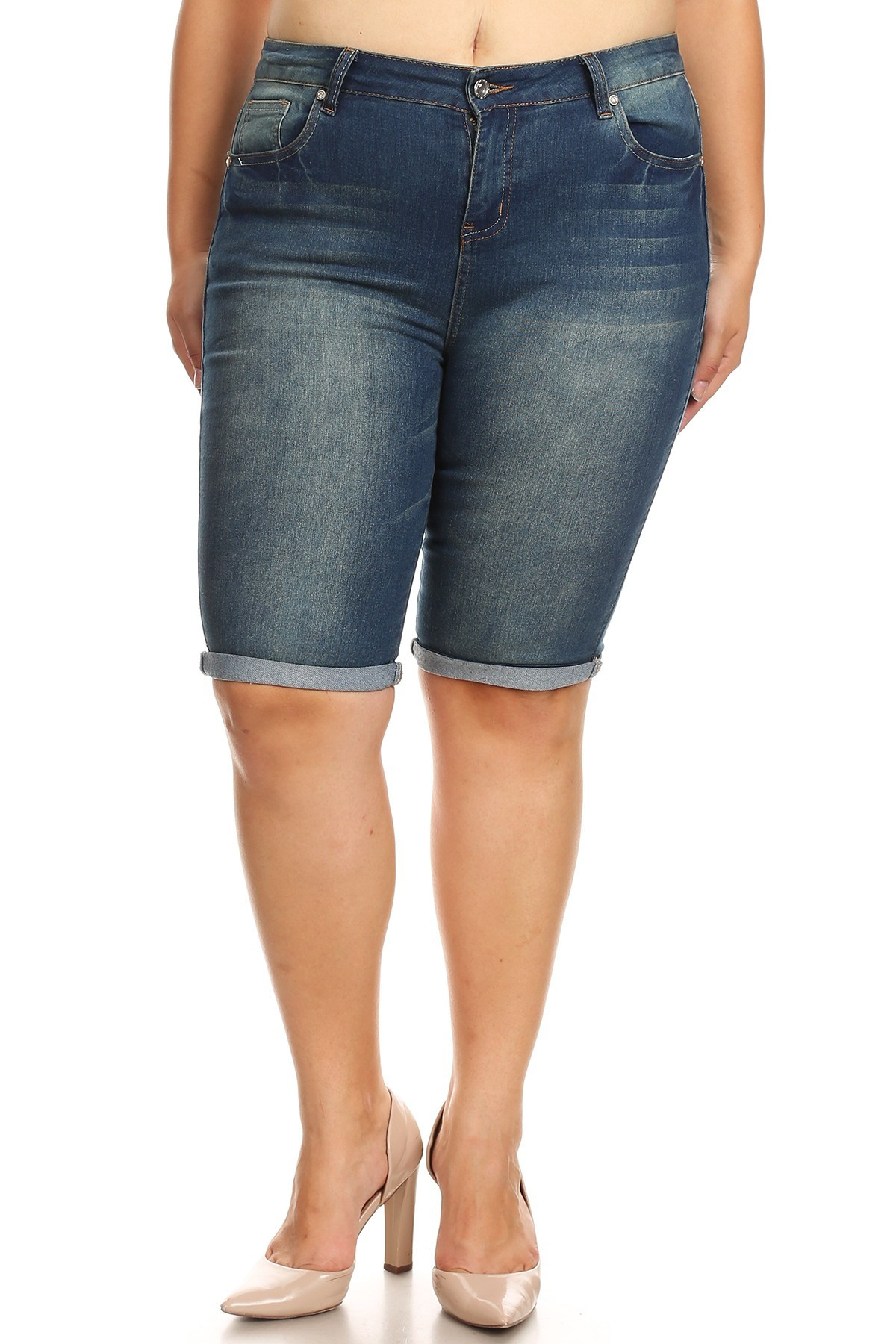 Denim Bermuda Plus Size