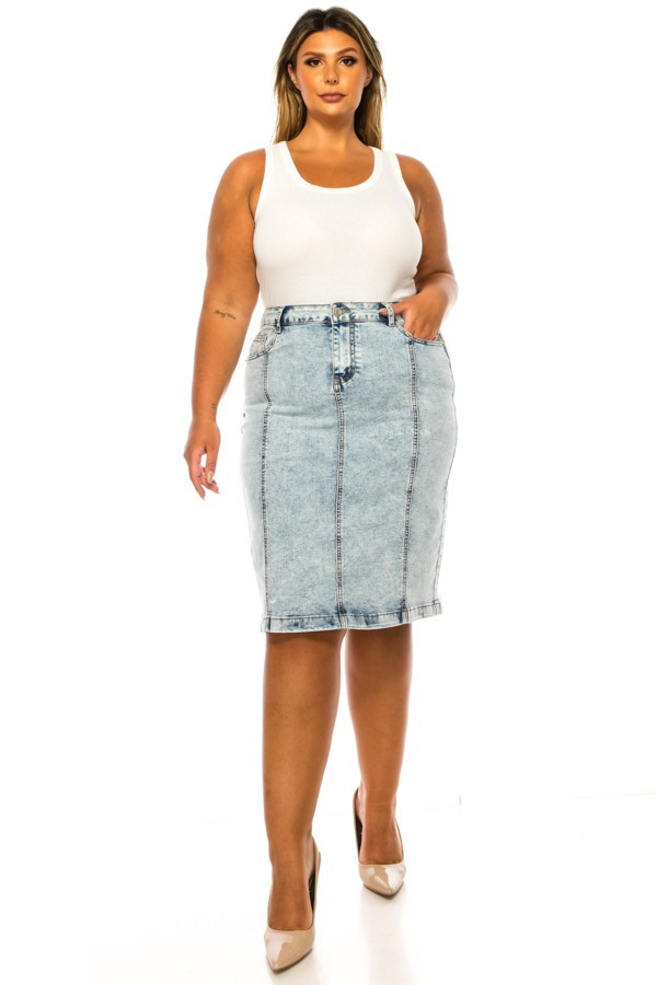 Denim Skirt Plus Size