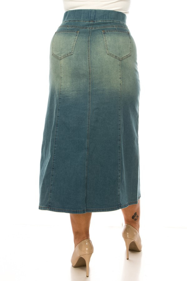 Denim Long Skirt Plus Size