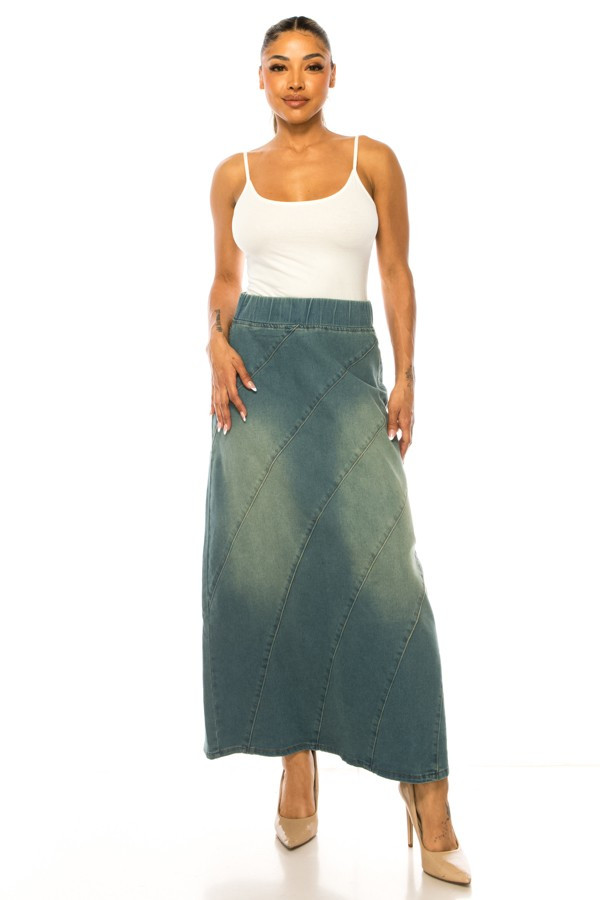 Denim Long Skirt