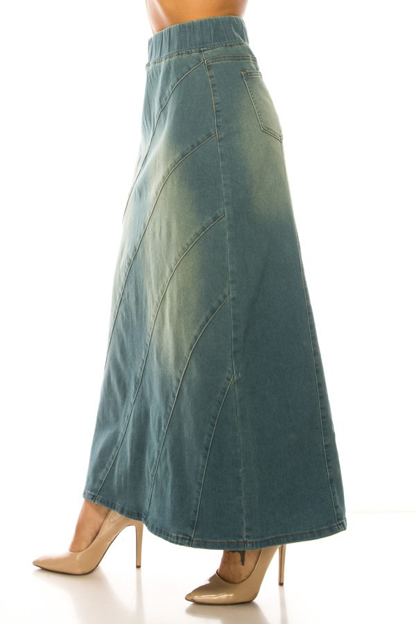 Denim Long Skirt