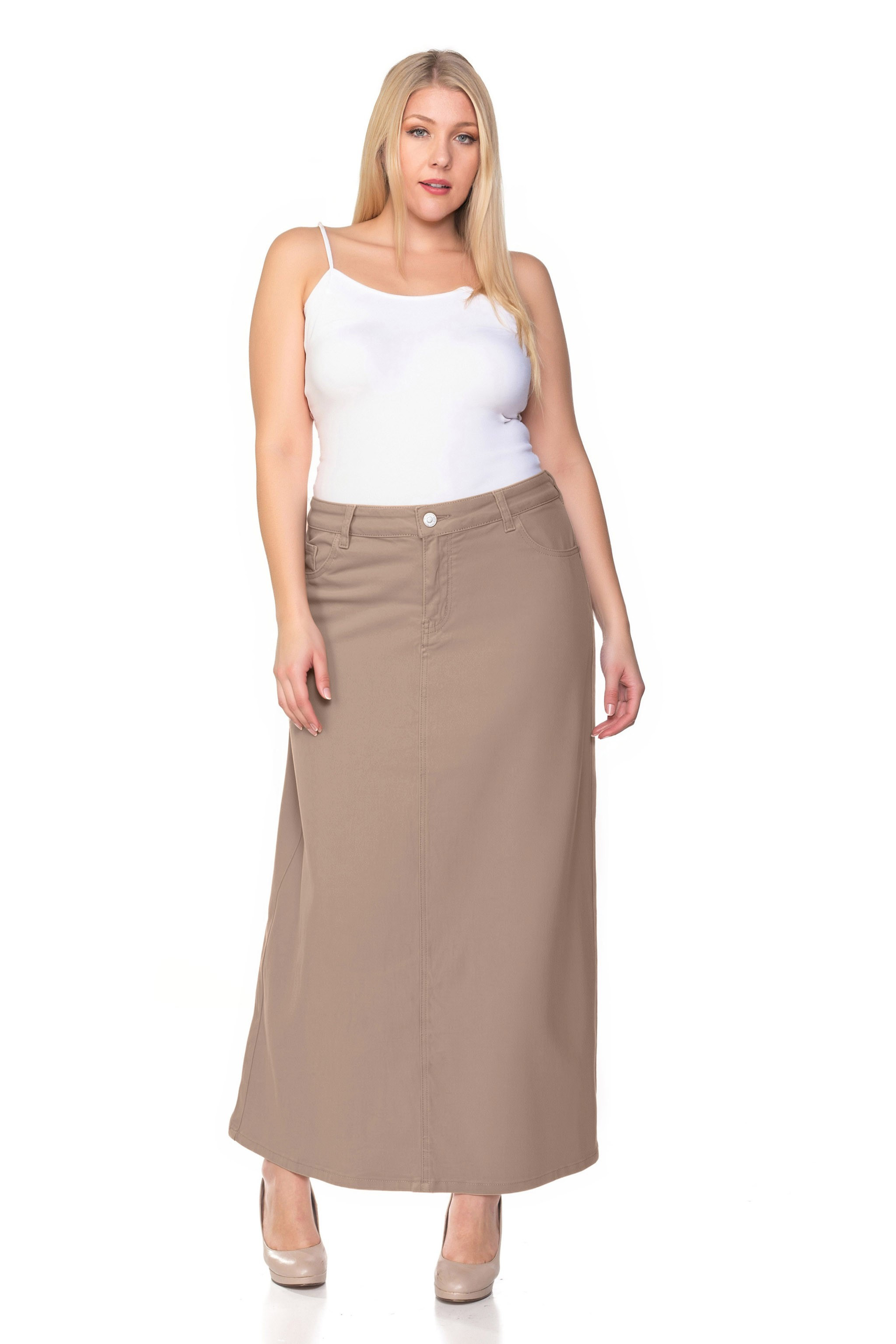 Denim Long Skirt Plus Size