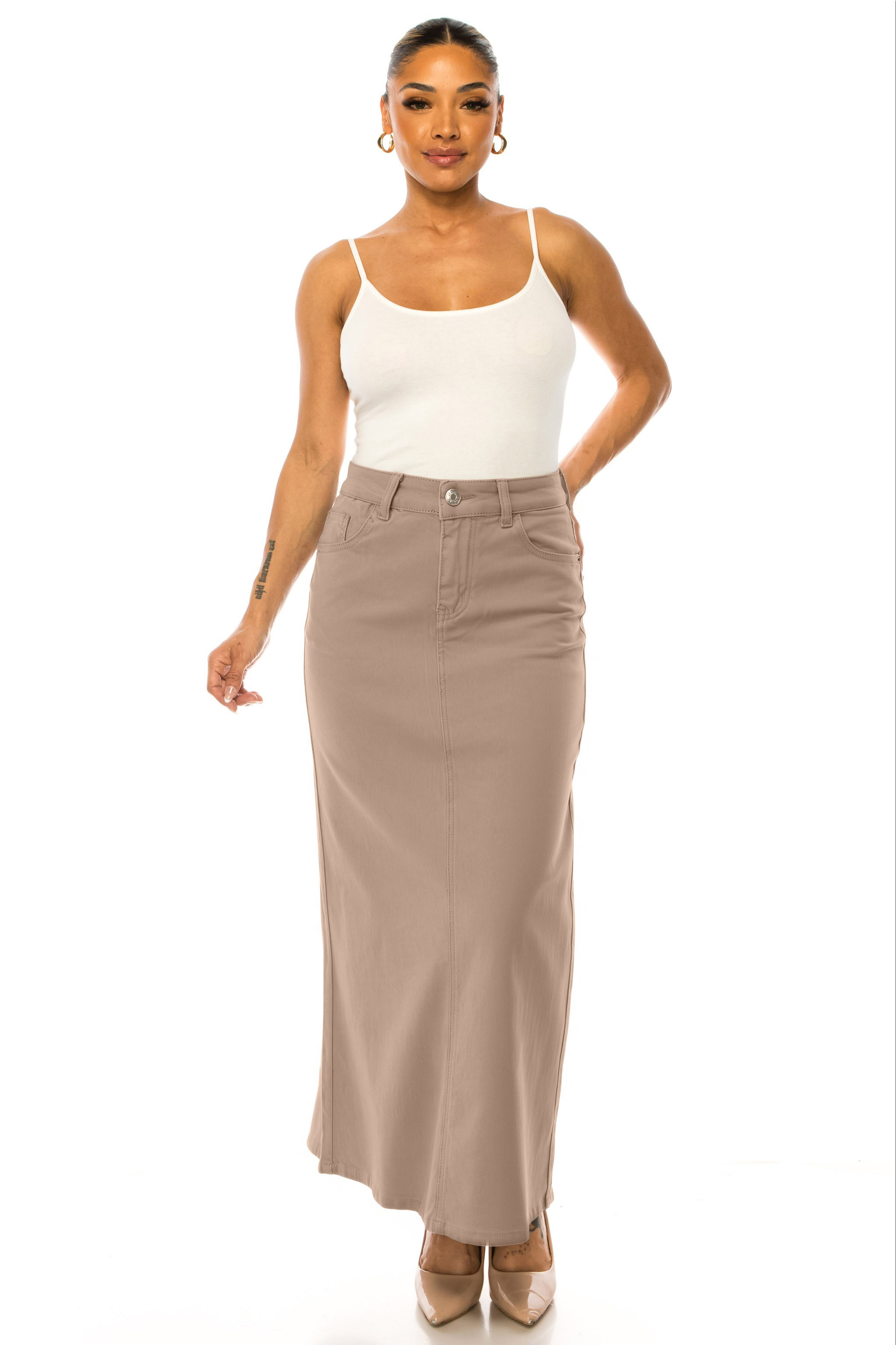 Denim Long Skirt