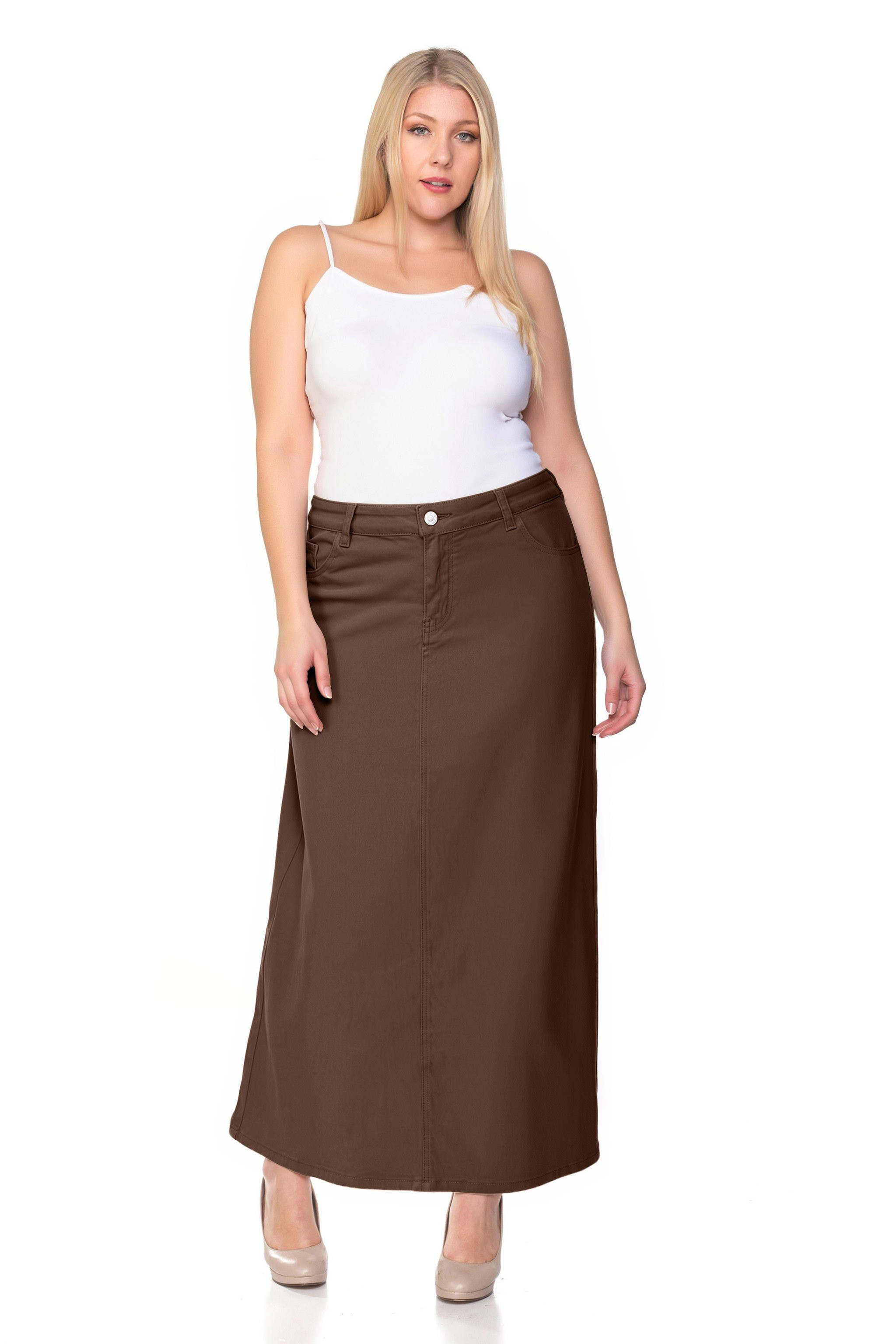 Denim Long Skirt Plus Size