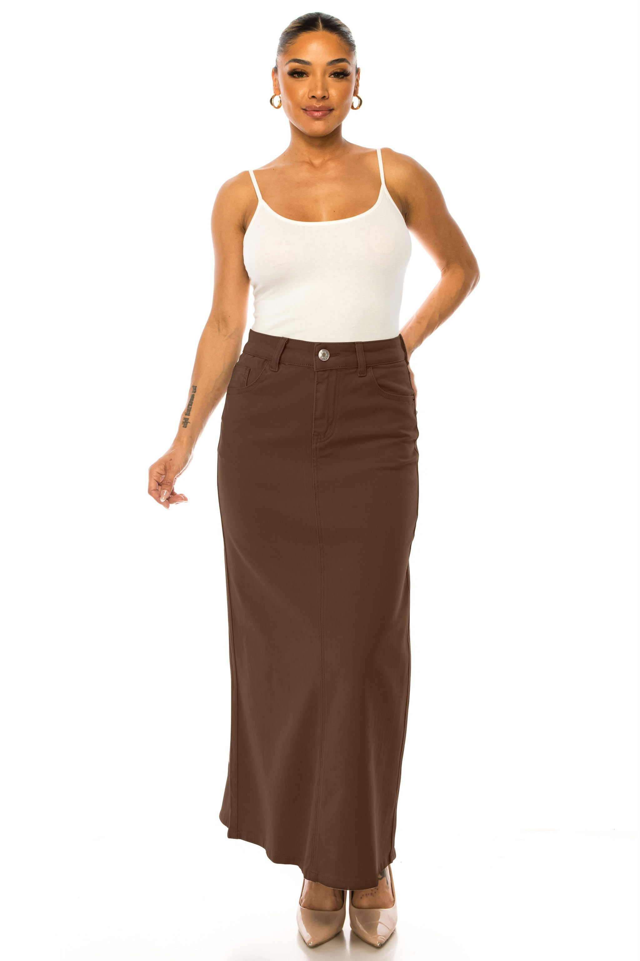 Denim Long Skirt