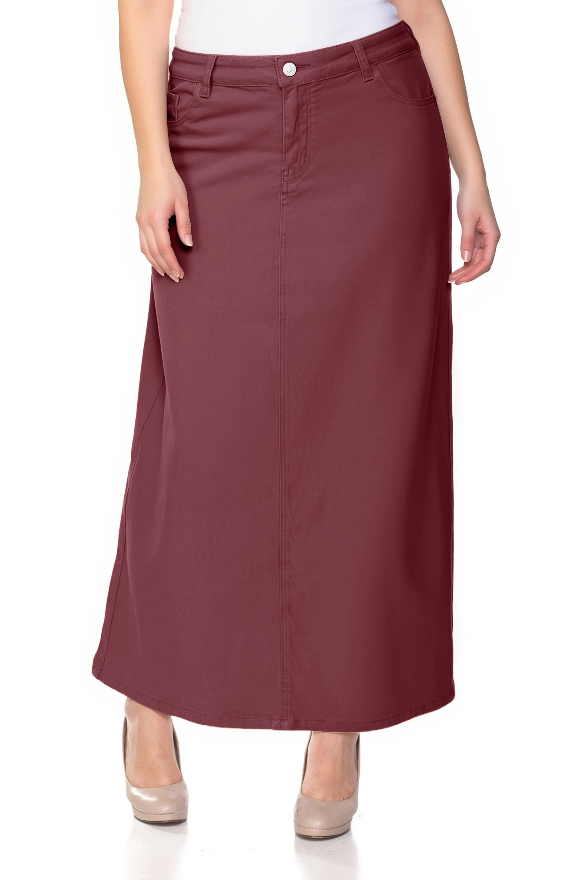 Denim Long Skirt Plus Size