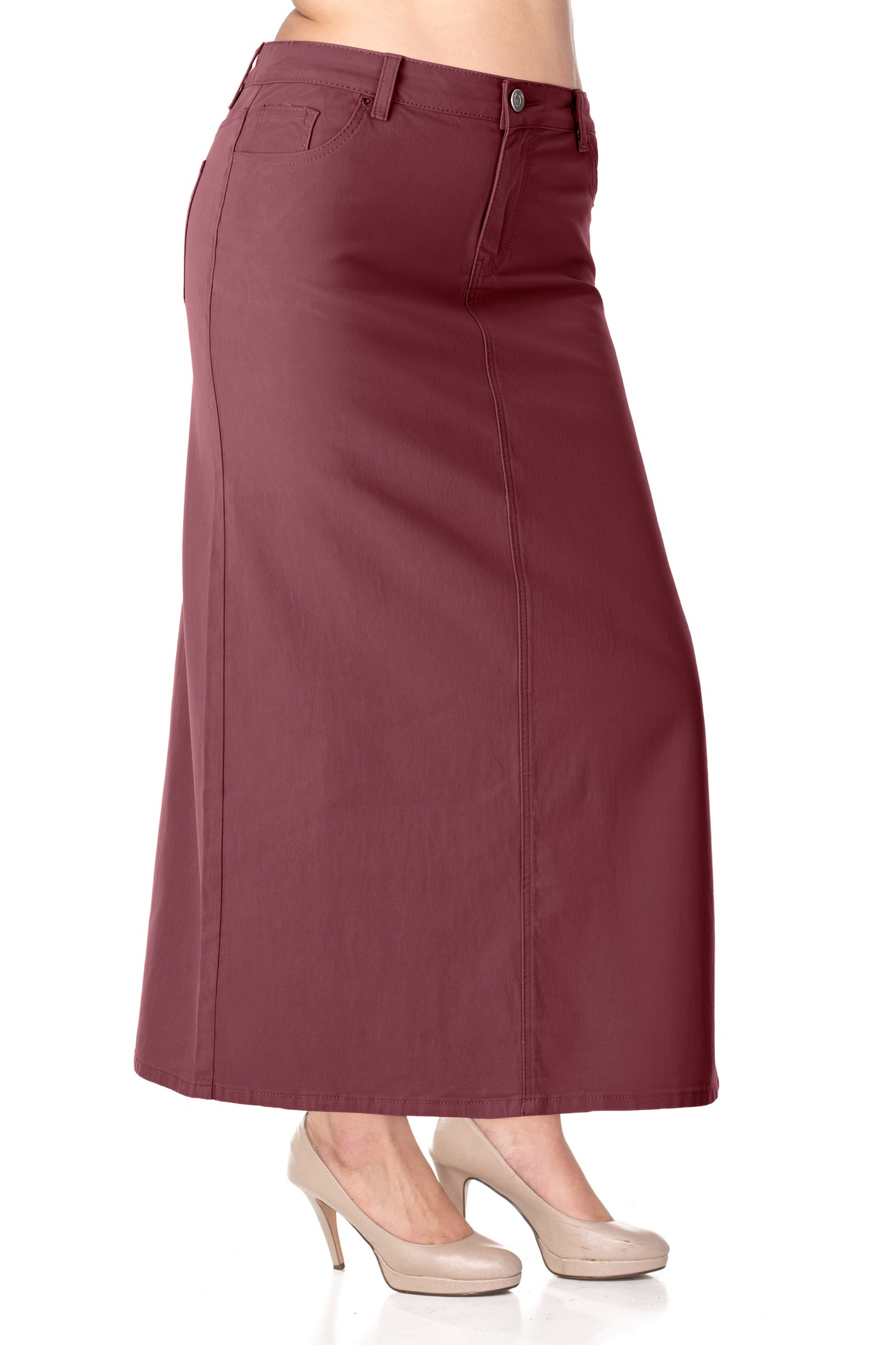 Denim Long Skirt Plus Size