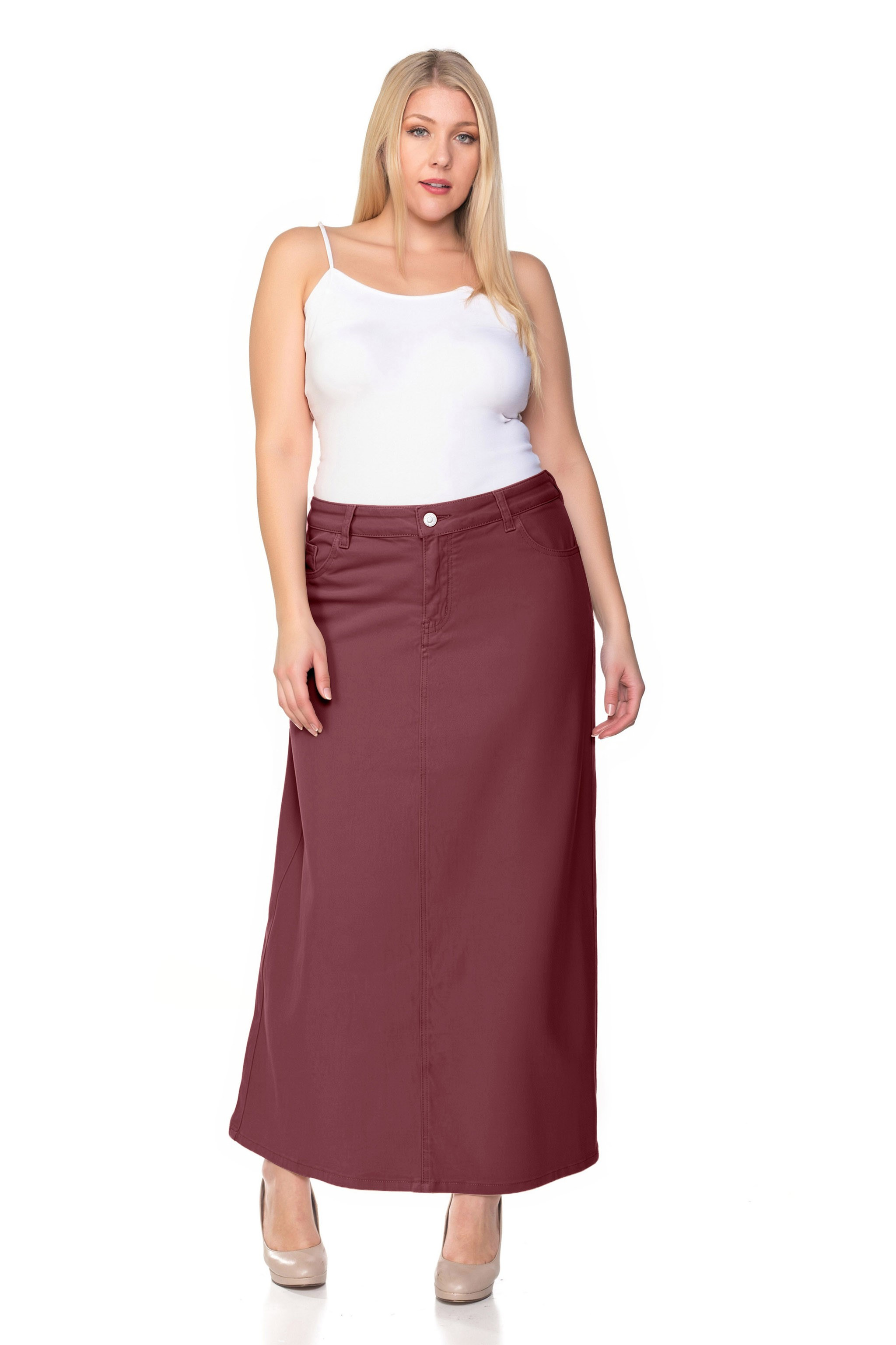 Denim Long Skirt Plus Size