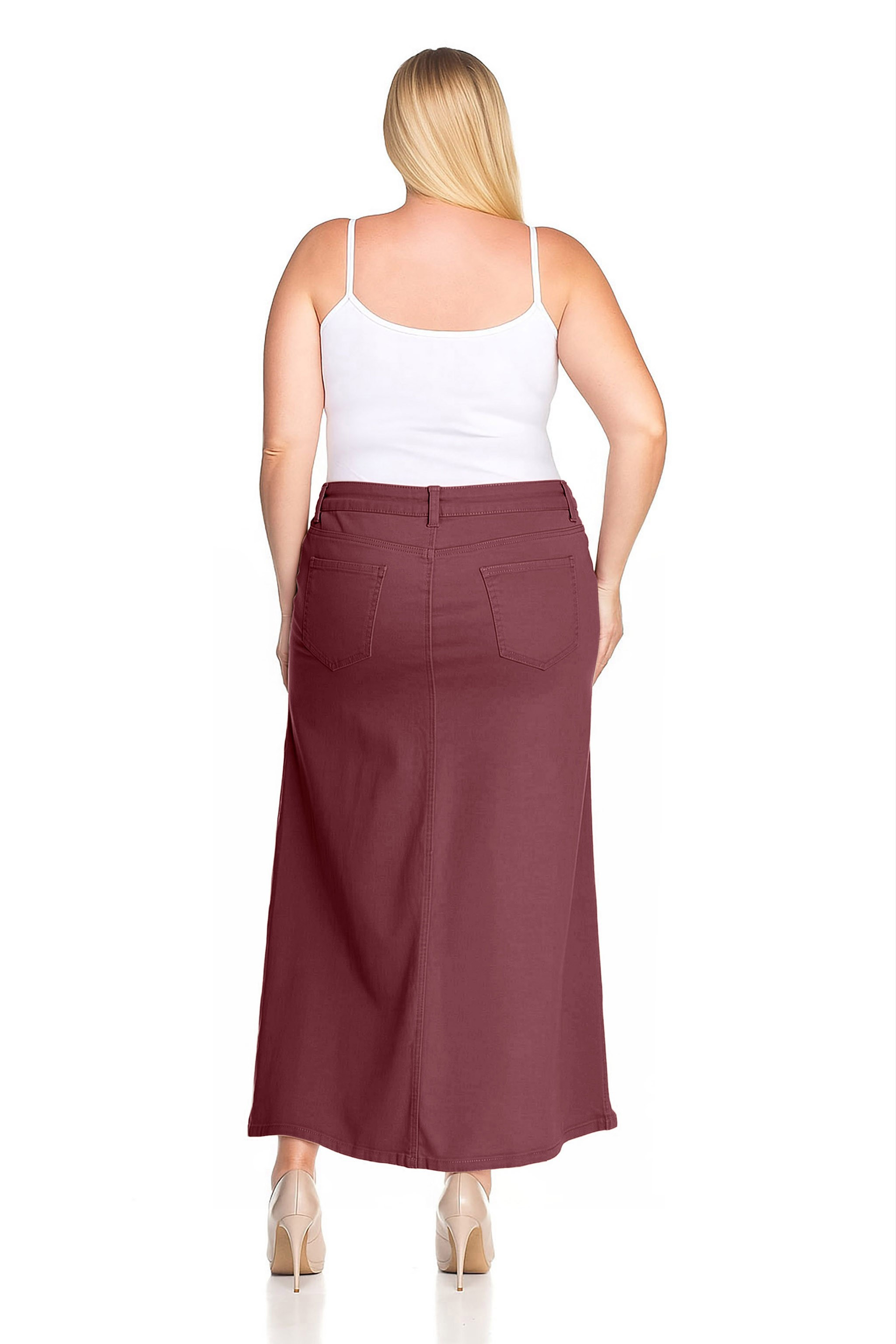 Denim Long Skirt Plus Size