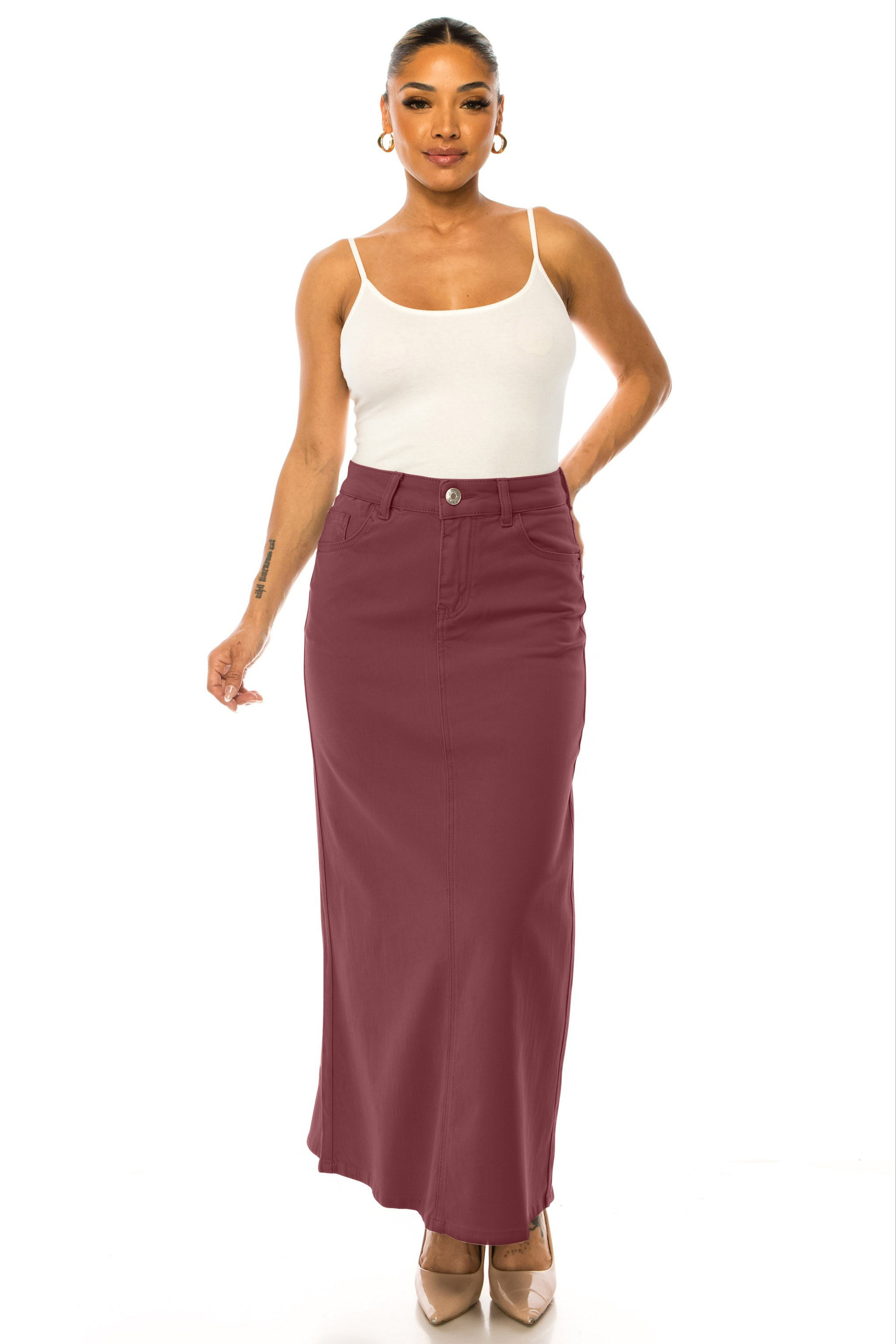 Denim Long Skirt