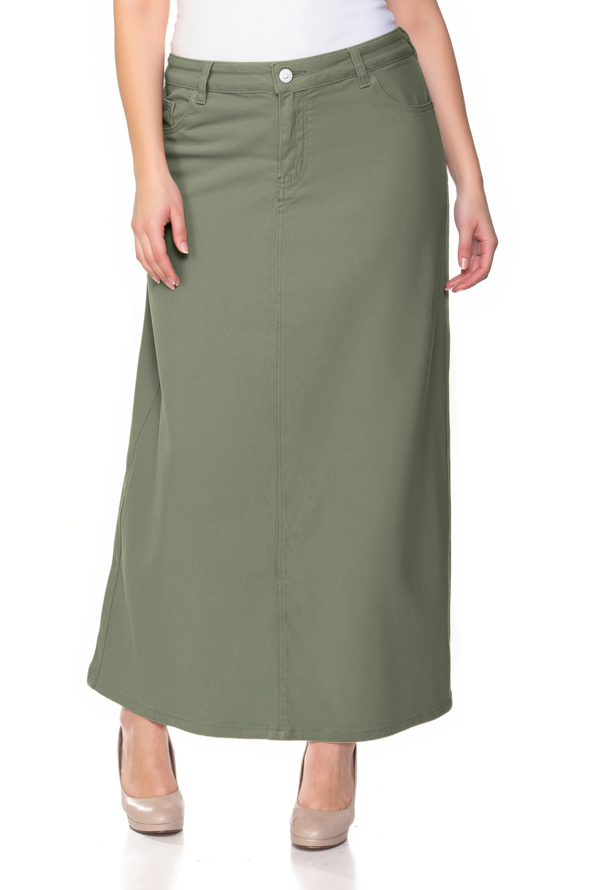 Denim Long Skirt Plus Size