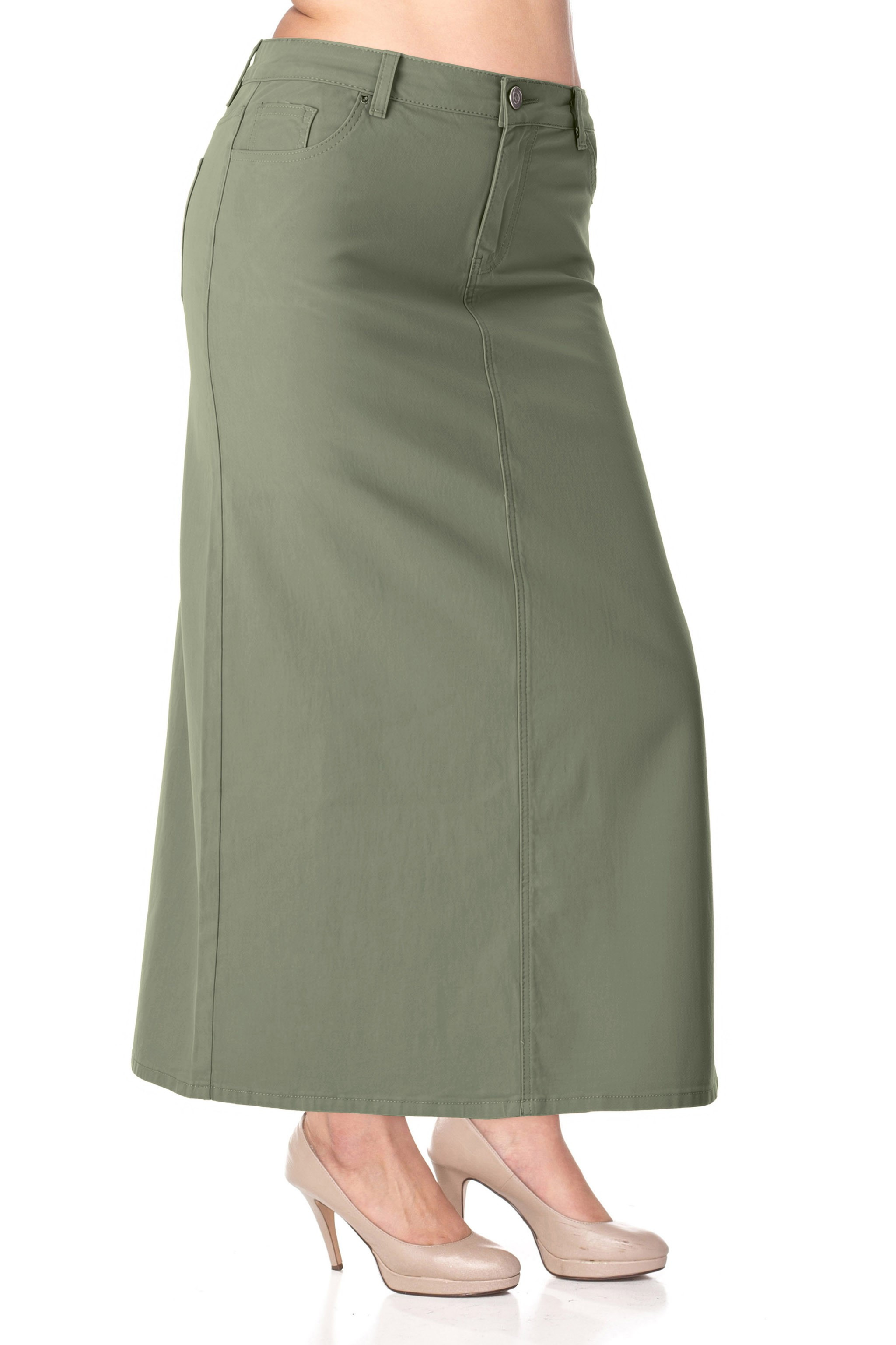 Denim Long Skirt Plus Size