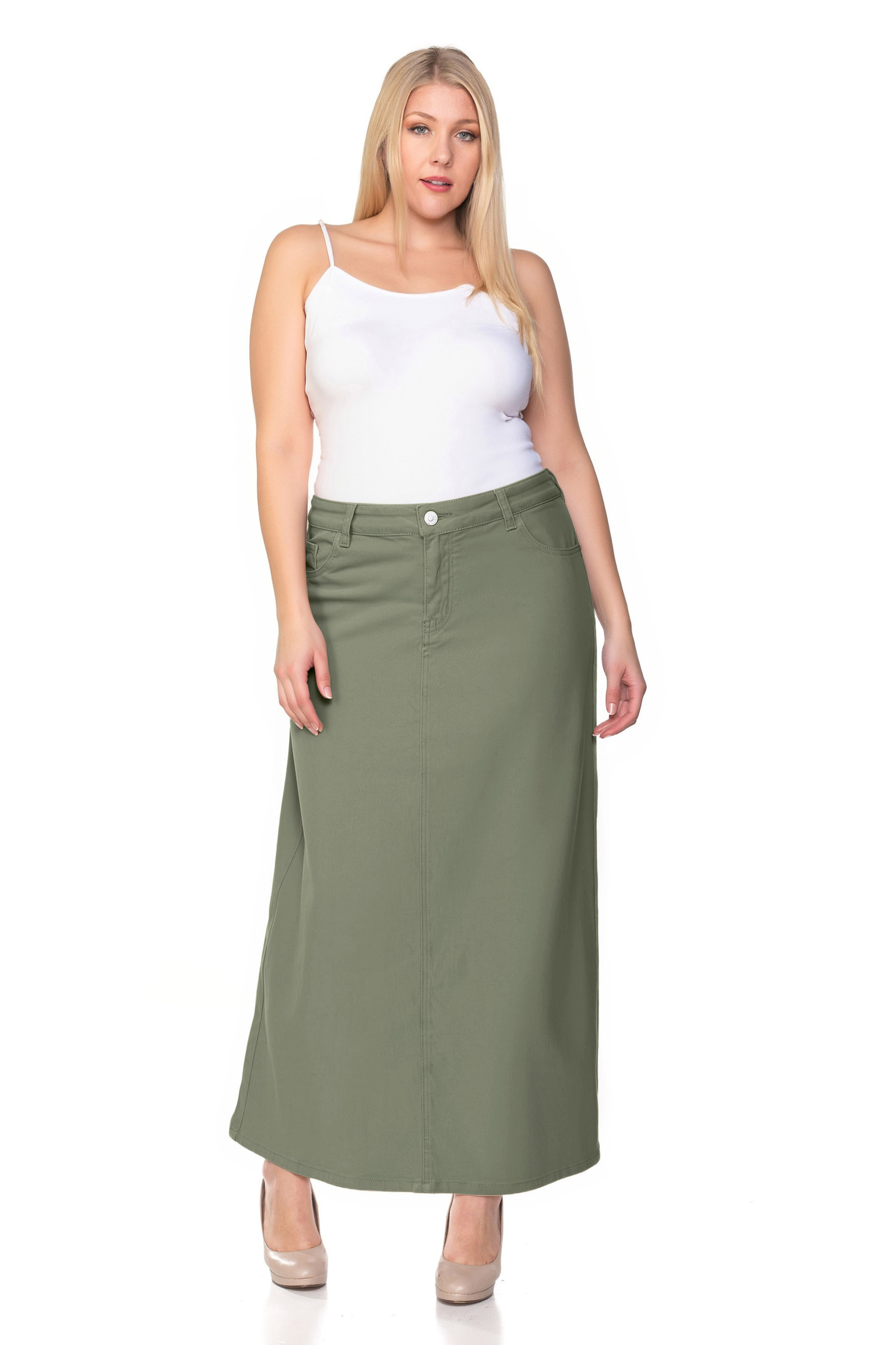 Denim Long Skirt Plus Size
