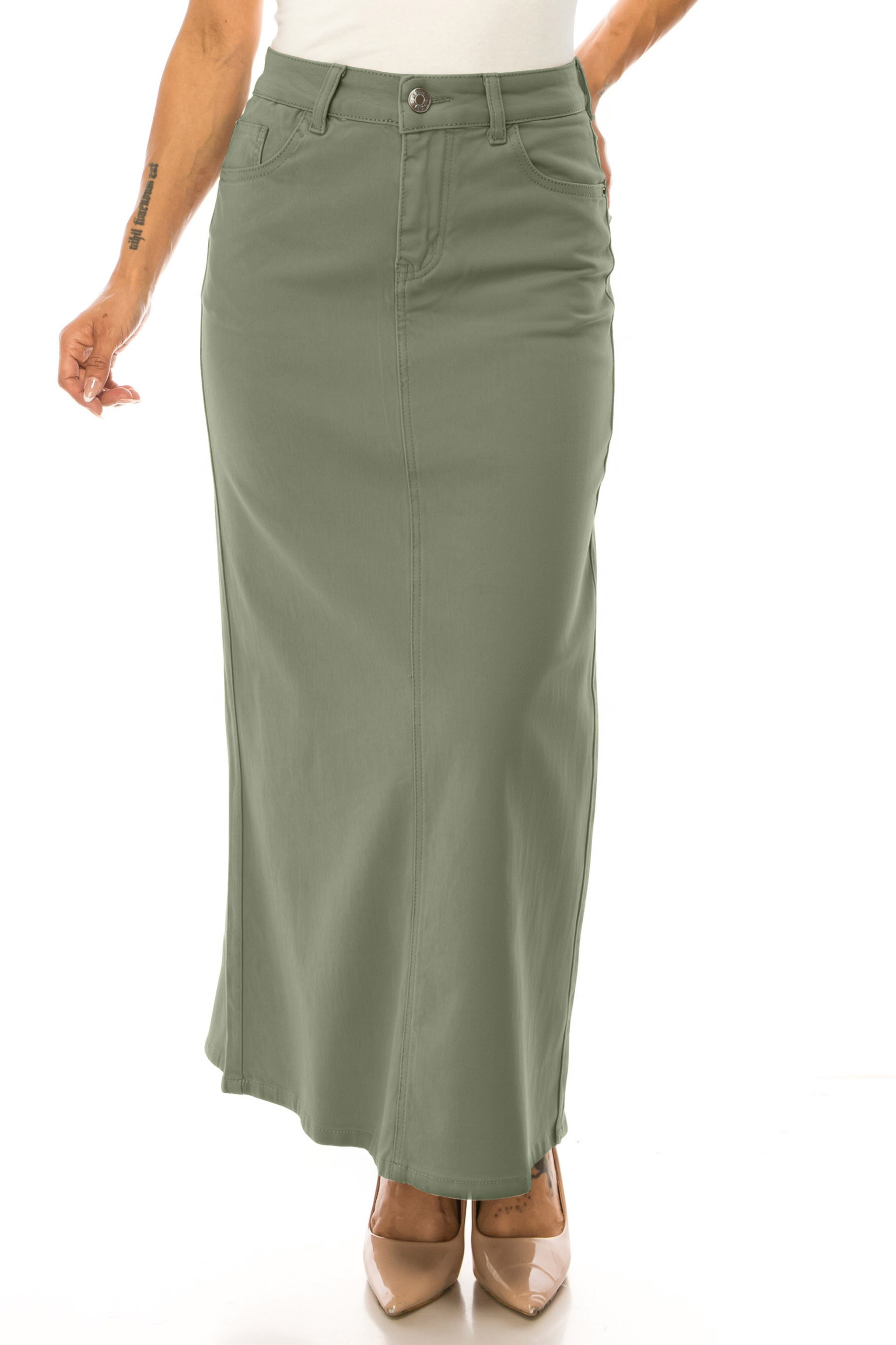 Denim Long Skirt