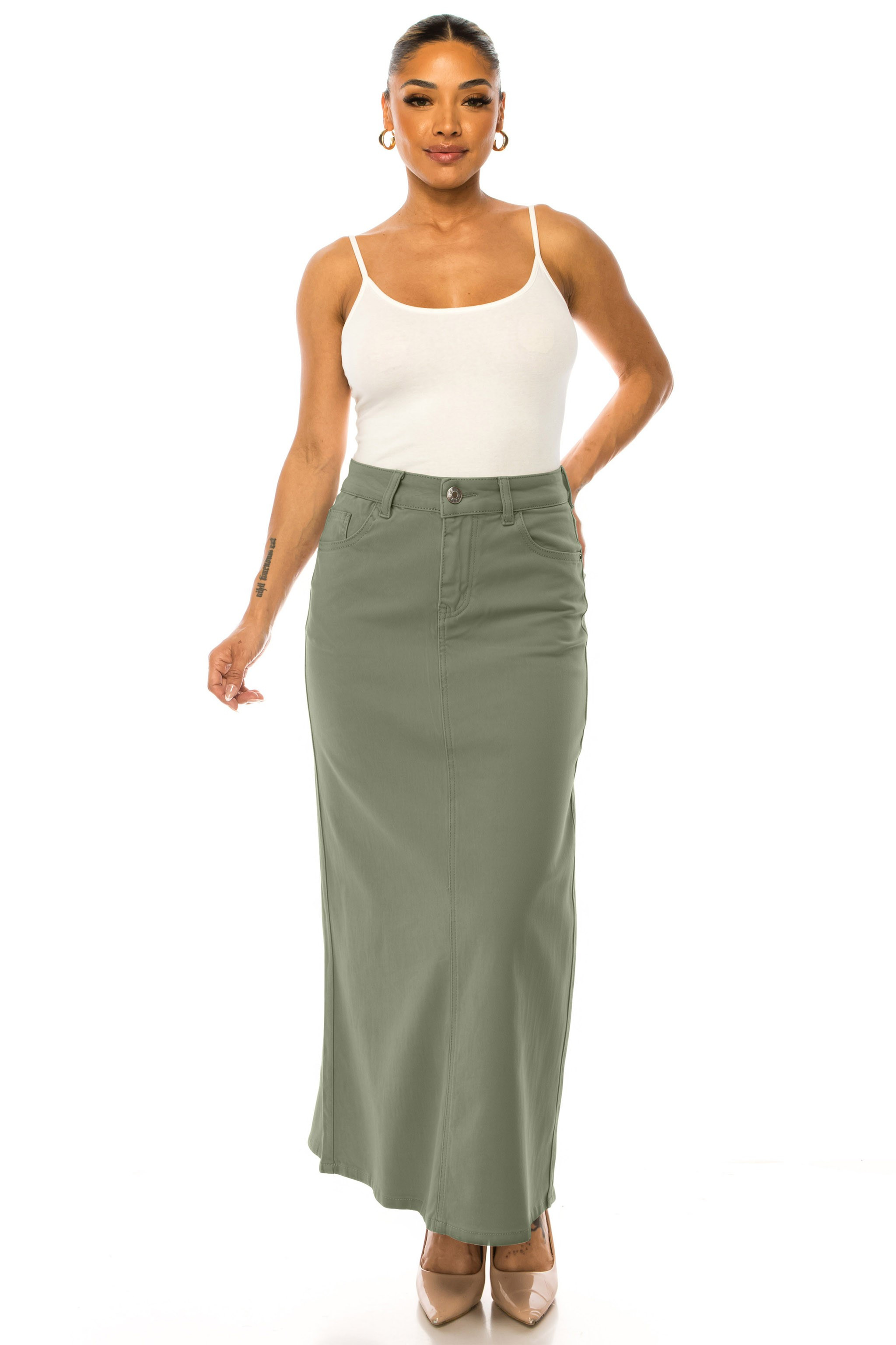 Denim Long Skirt