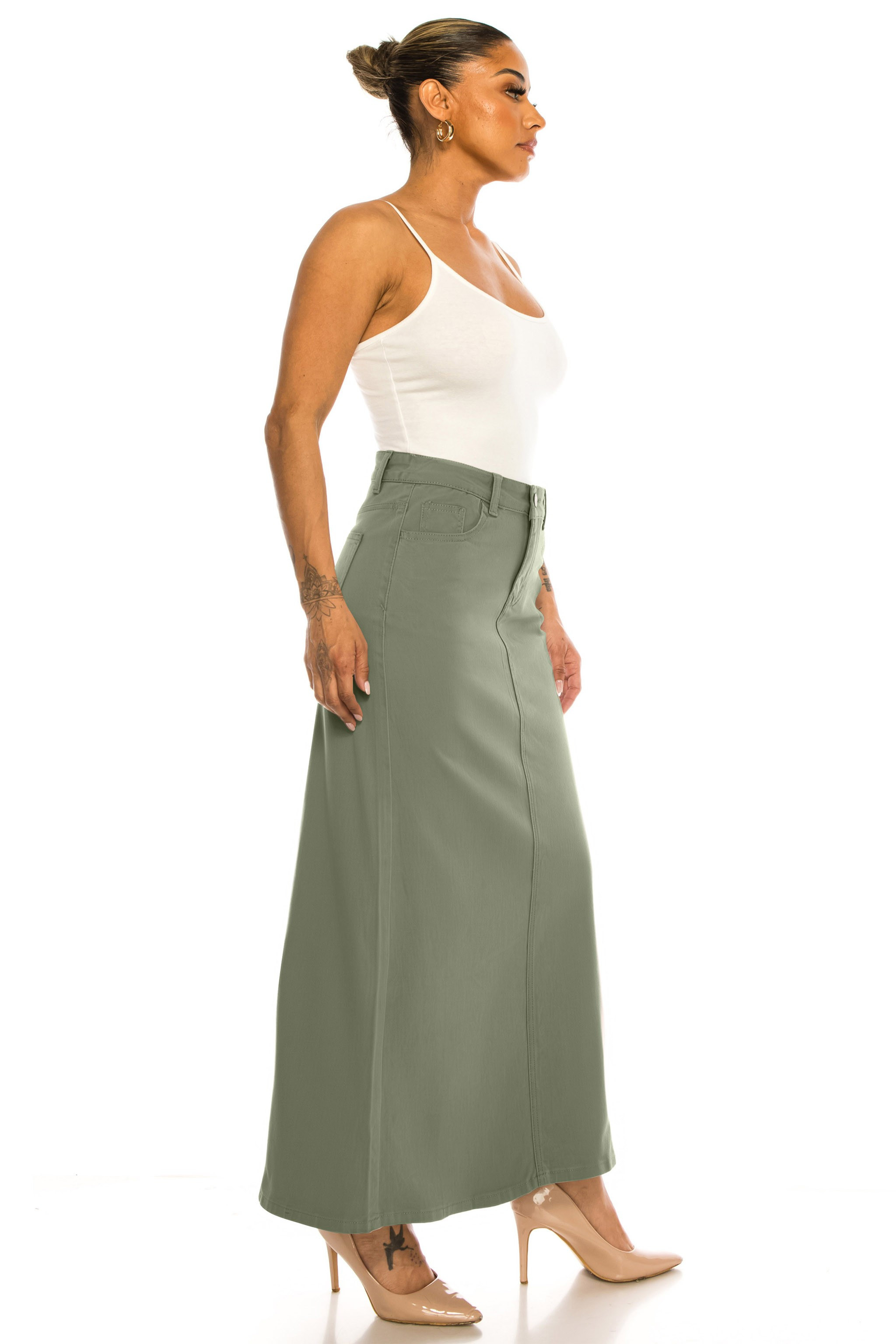 Denim Long Skirt