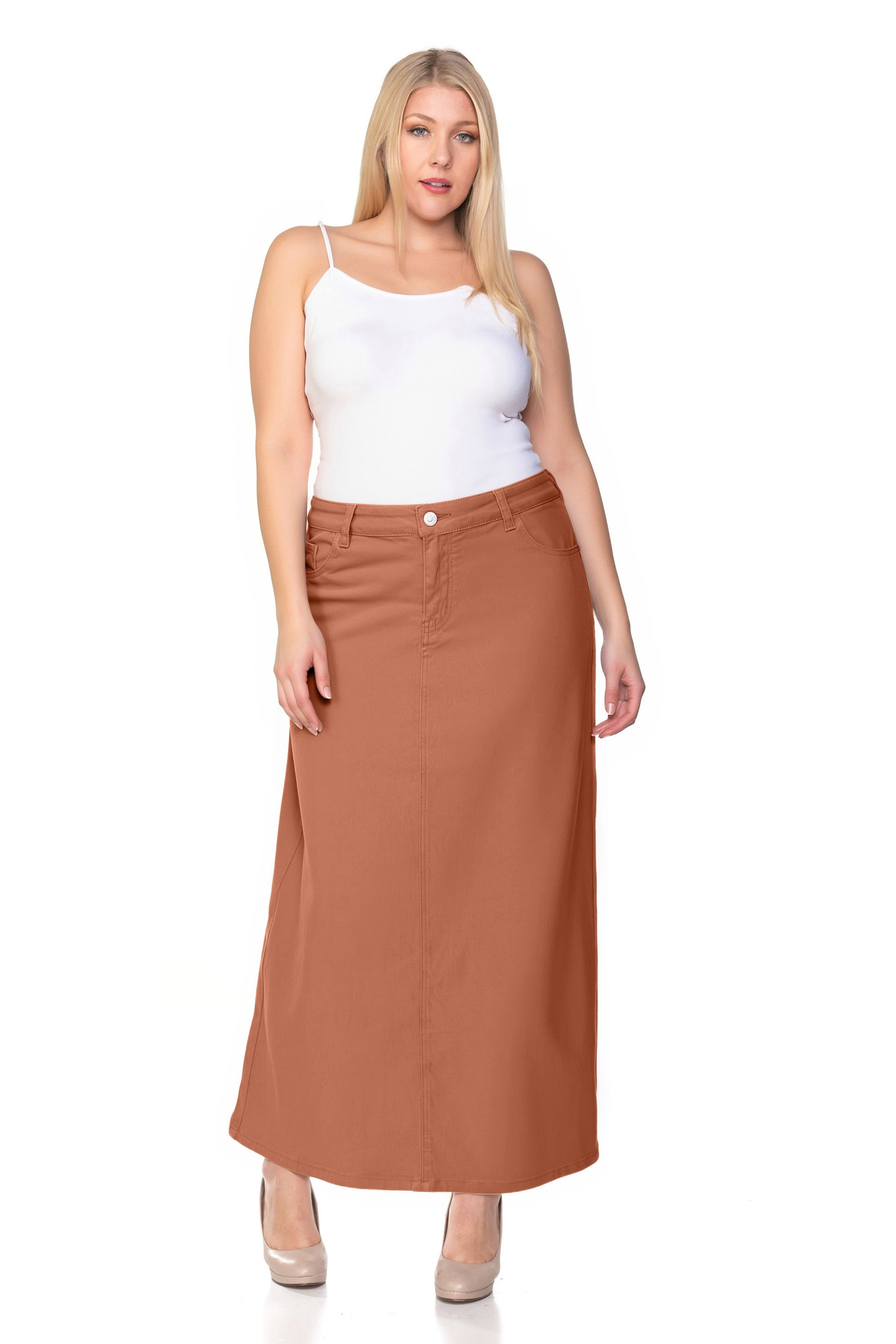 Denim Long Skirt Plus Size