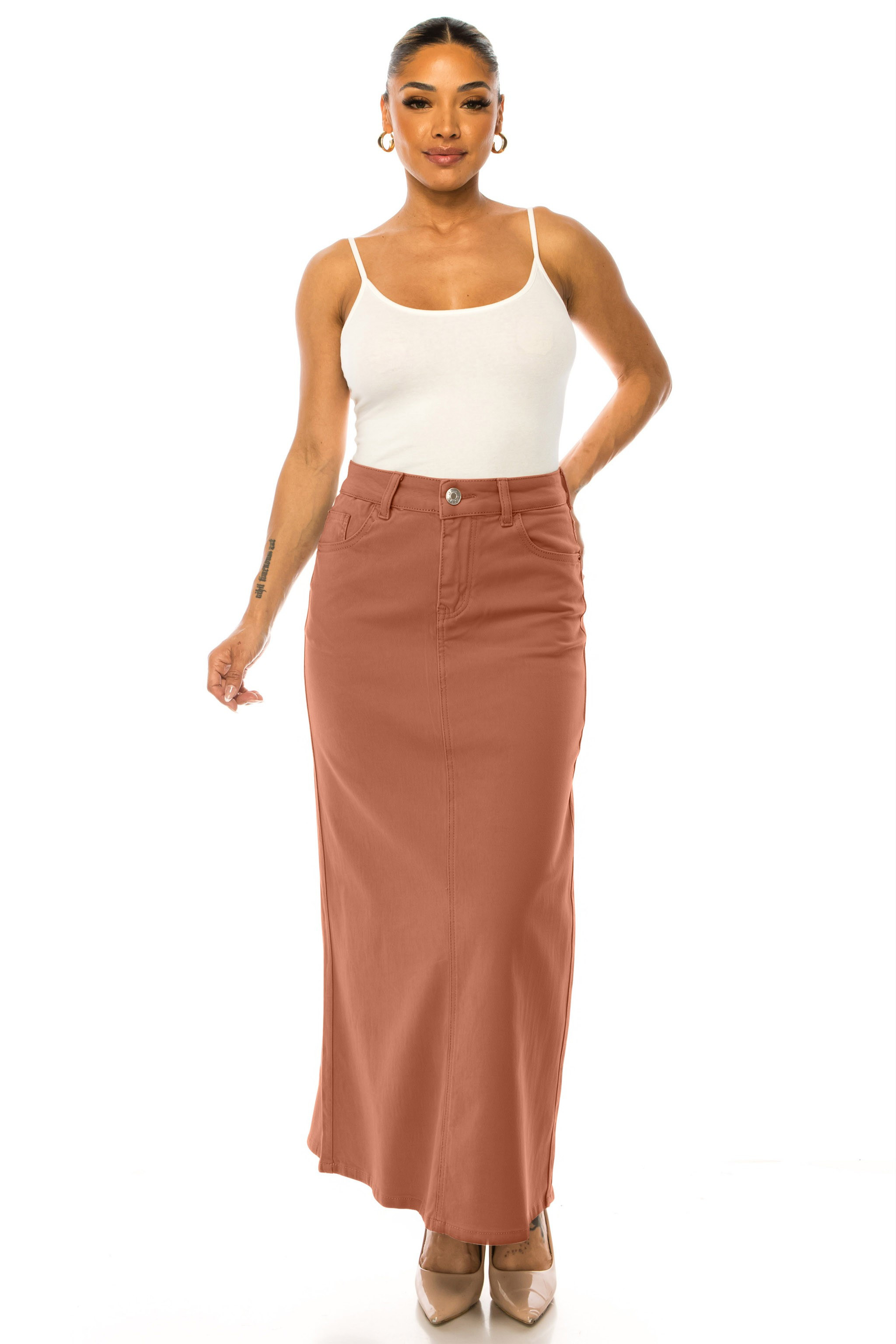 Denim Long Skirt